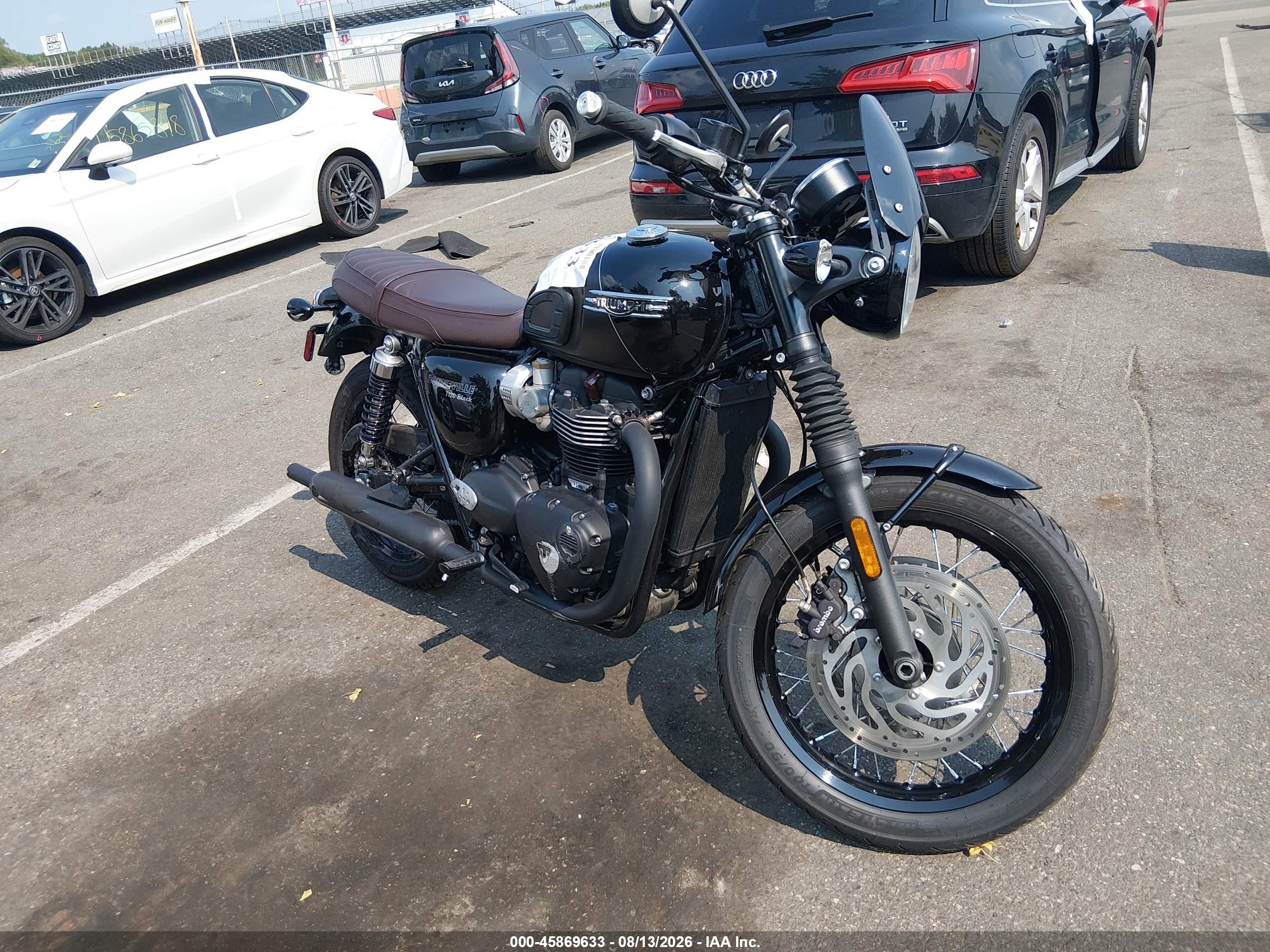 2023 Triumph Motorcycle BONNEVILLE VIN SMTD40HL9PTBJ7402 IAAI salvage auction — Side, Salvage (New Jersey), sold $3,850 on 2026-09-16 (photo 2)