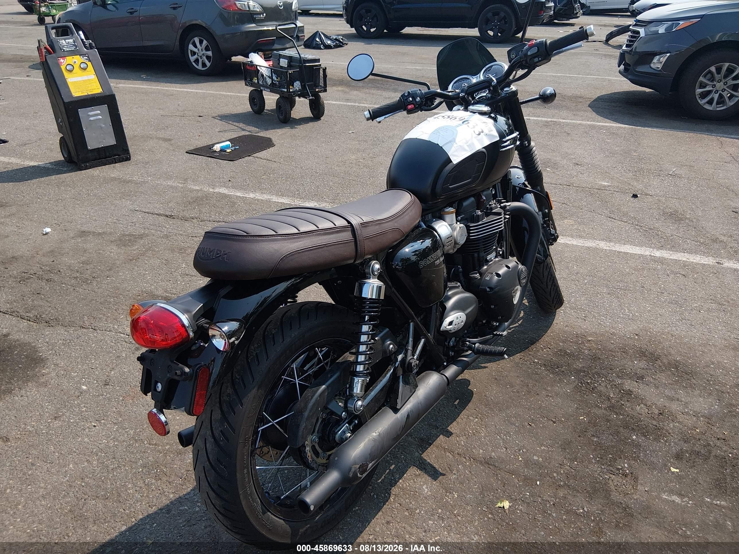 2023 Triumph Motorcycle BONNEVILLE VIN SMTD40HL9PTBJ7402 IAAI salvage auction — Side, Salvage (New Jersey), sold $3,850 on 2026-09-16 (photo 3)