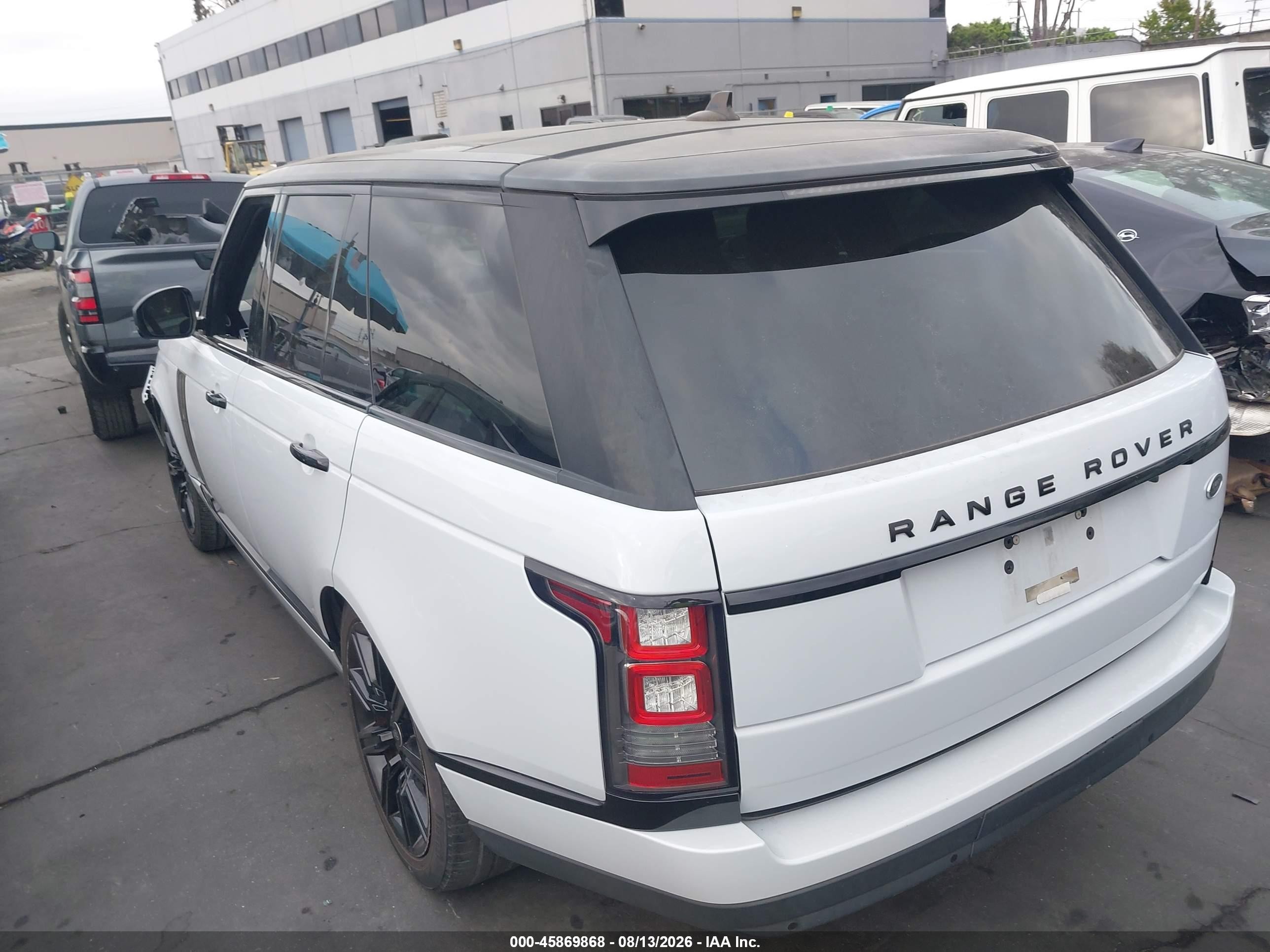 2016 Land Rover Range Rover VIN SALGS2KF7GA262536 IAAI salvage auction — Front End, Wait Title, sold $3,550 on 2026-09-21 (photo 3)