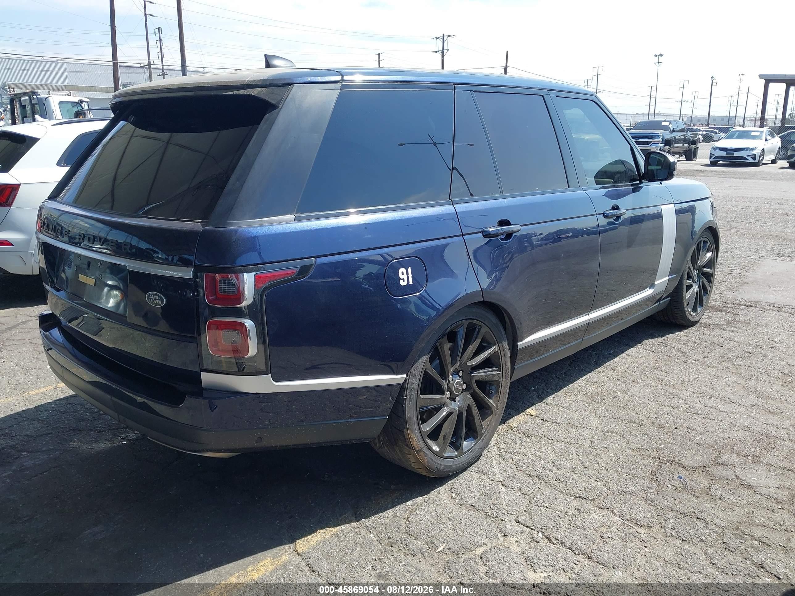 2018 Land Rover Range Rover VIN SALGS2SV9JA391392 IAAI salvage auction — Front End, Salvage (California), sold $6,400 on 2026-09-24 (photo 4)