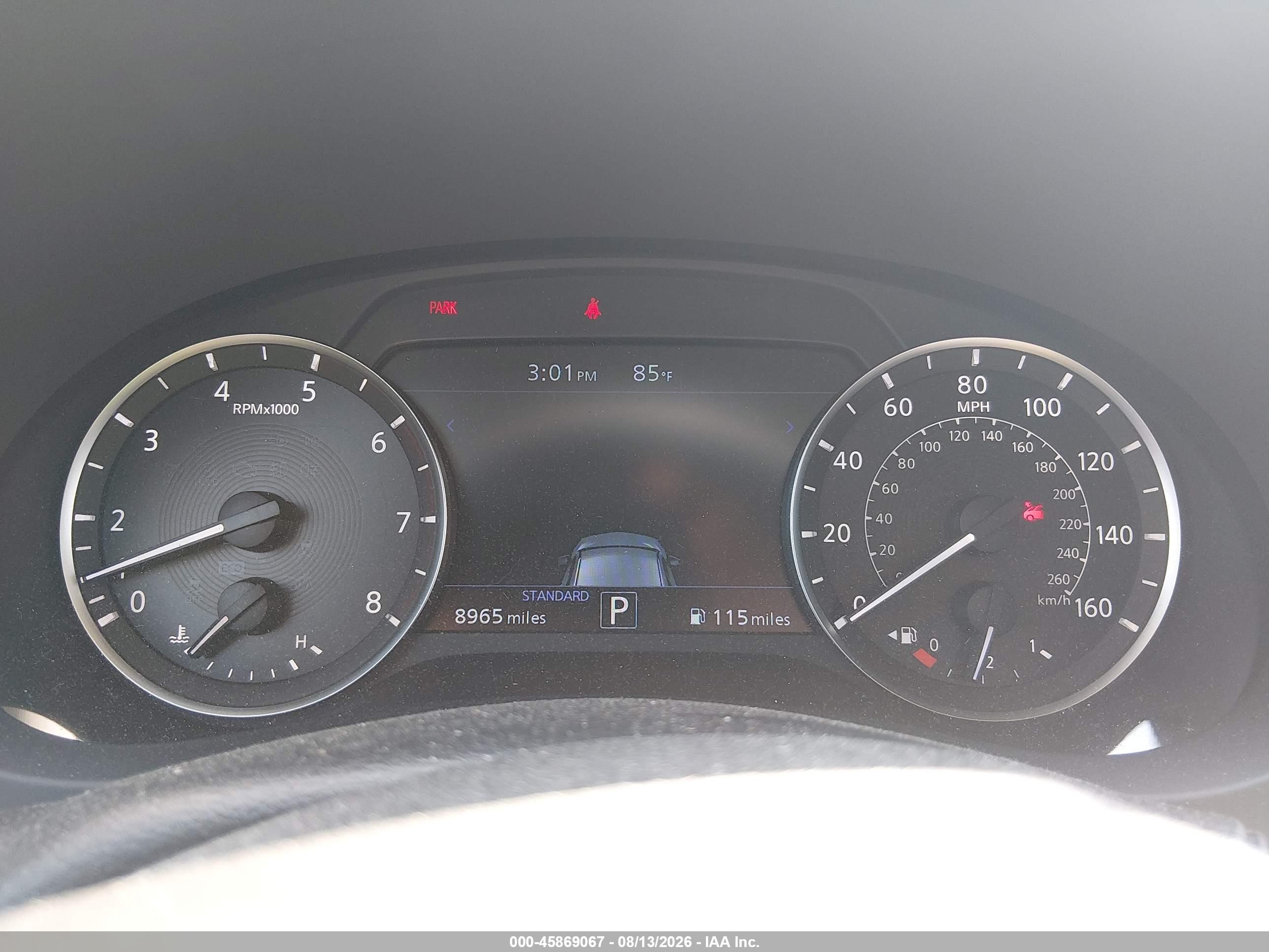 2025 Infiniti QX50 VIN 3PCAJ5BB4SF107201 IAAI salvage auction — Front End, Salvage (Idaho), sold $8,100 on 2026-09-15 (photo 7)
