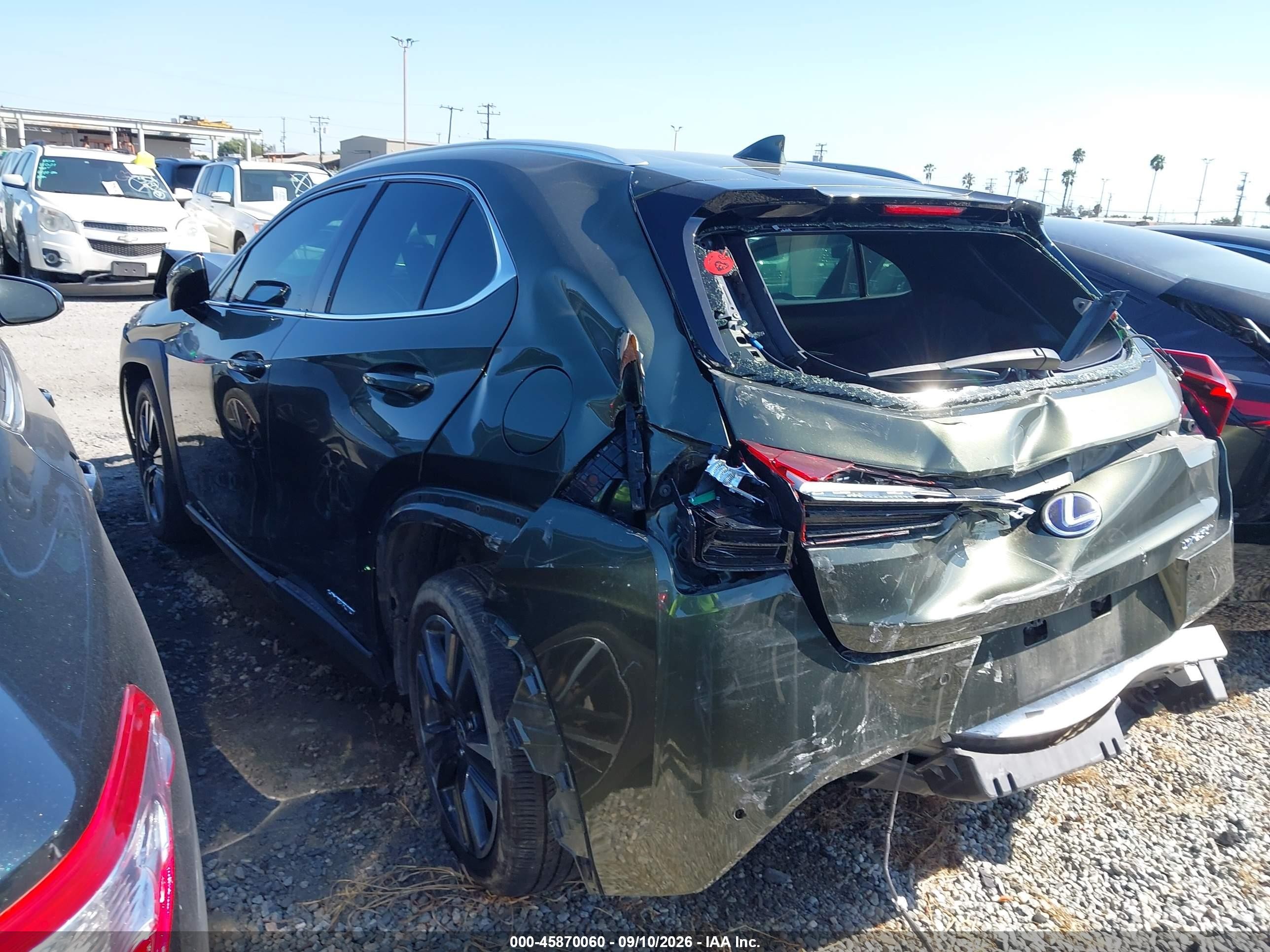2022 Lexus Ux VIN JTHX9JBH0N2055622 IAAI salvage auction — Front End, Salvage Certificate (California), sold $4,750 on 2026-09-12 (photo 3)