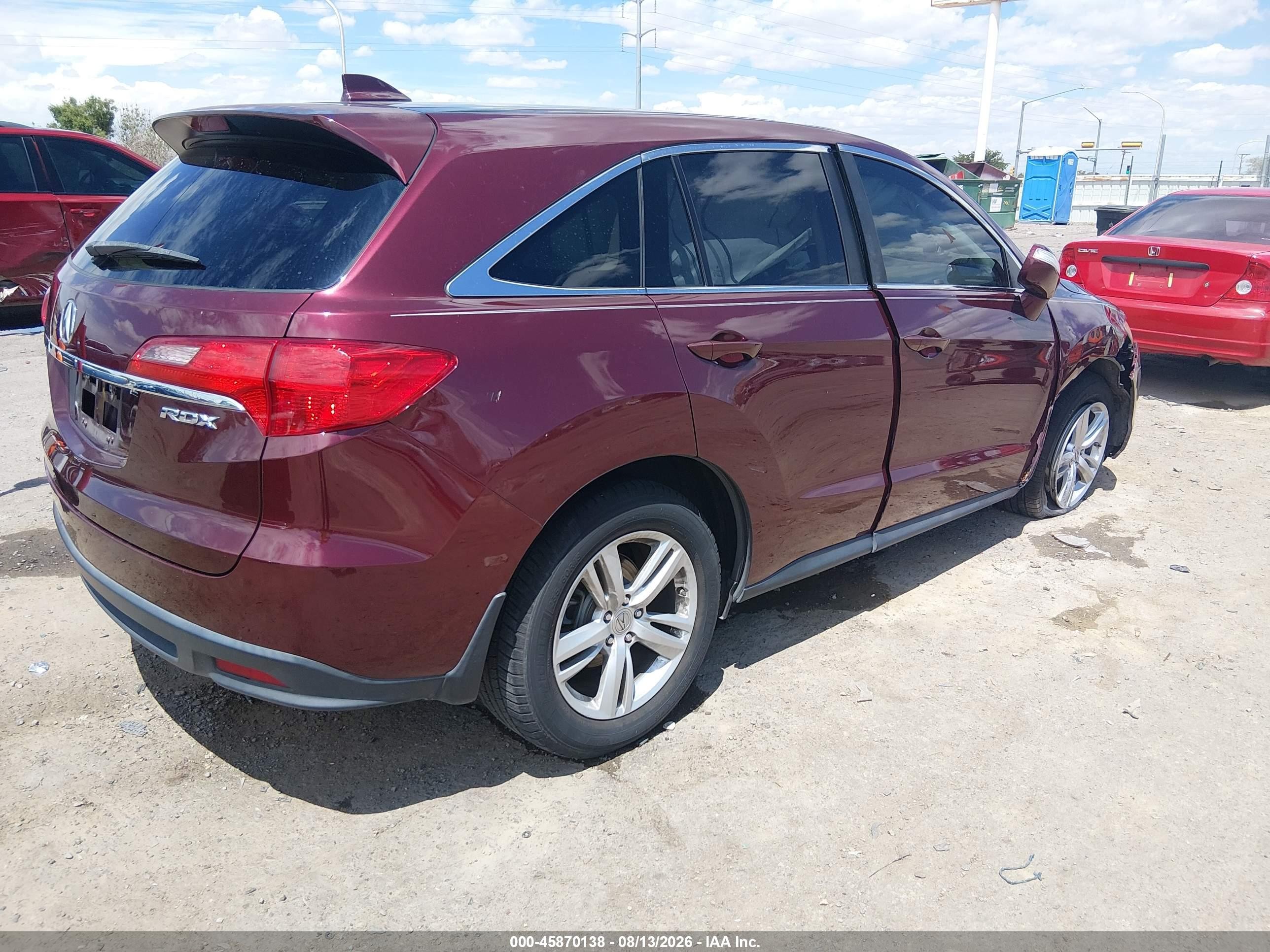 2013 Acura Rdx VIN 5J8TB3H53DL007345 IAAI salvage auction — Front End, Salvage (New Mexico), sold $2,100 on 2026-09-25 (photo 4)