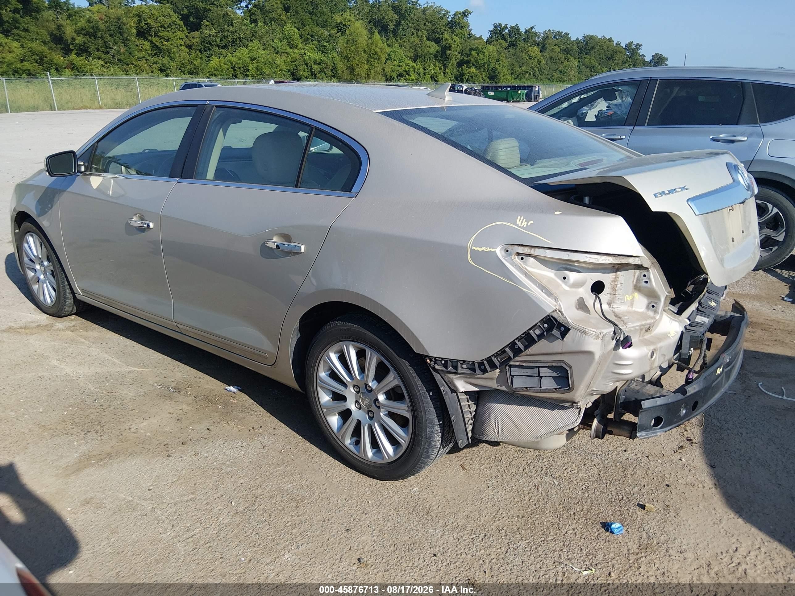 2013 Buick LaCrosse VIN 1G4GC5E31DF237827 IAAI salvage auction — Rear End, Salvage (Louisiana), sold $1,050 on 2026-09-23 (photo 3)