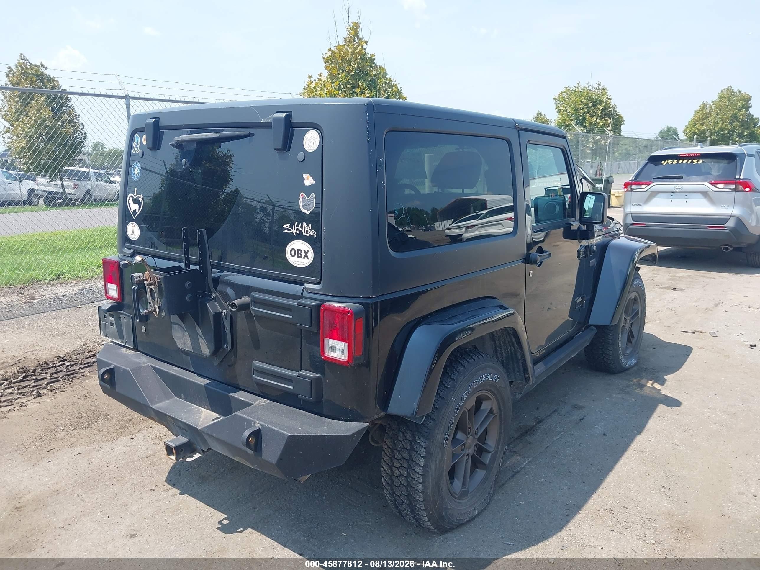 2016 Jeep Wrangler / VIN 1C4GJWBG5GL278829 IAAI salvage auction — Unknown, Salvage (Virginia), sold $7,500 on 2026-09-09 (photo 4)