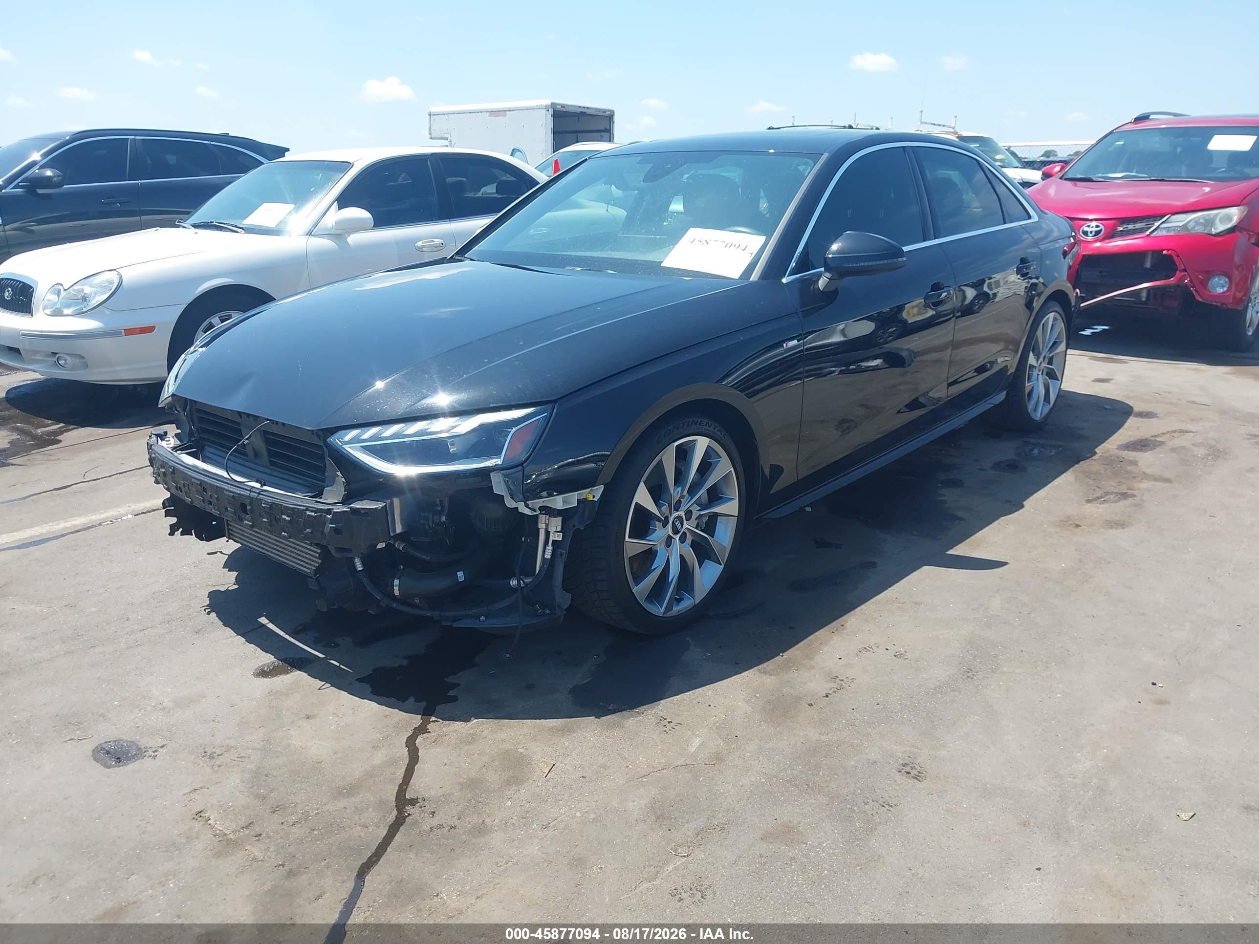2021 Audi A4 VIN WAUEAAF48MN001910 IAAI salvage auction — Front & Rear, Salvage (North Carolina), sold $10,200 on 2026-09-30 (photo 2)
