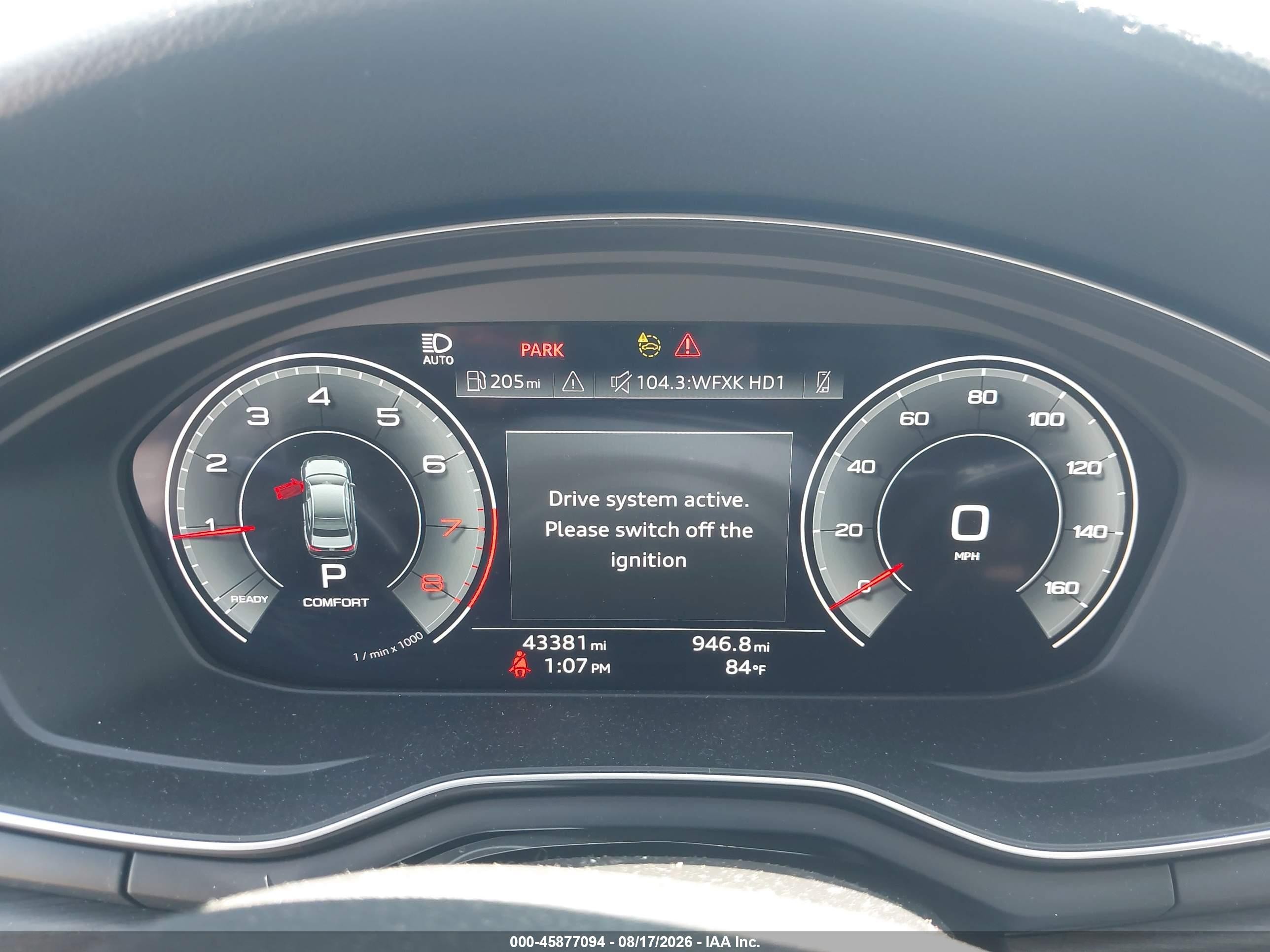 2021 Audi A4 VIN WAUEAAF48MN001910 IAAI salvage auction — Front & Rear, Salvage (North Carolina), sold $10,200 on 2026-09-30 (photo 7)