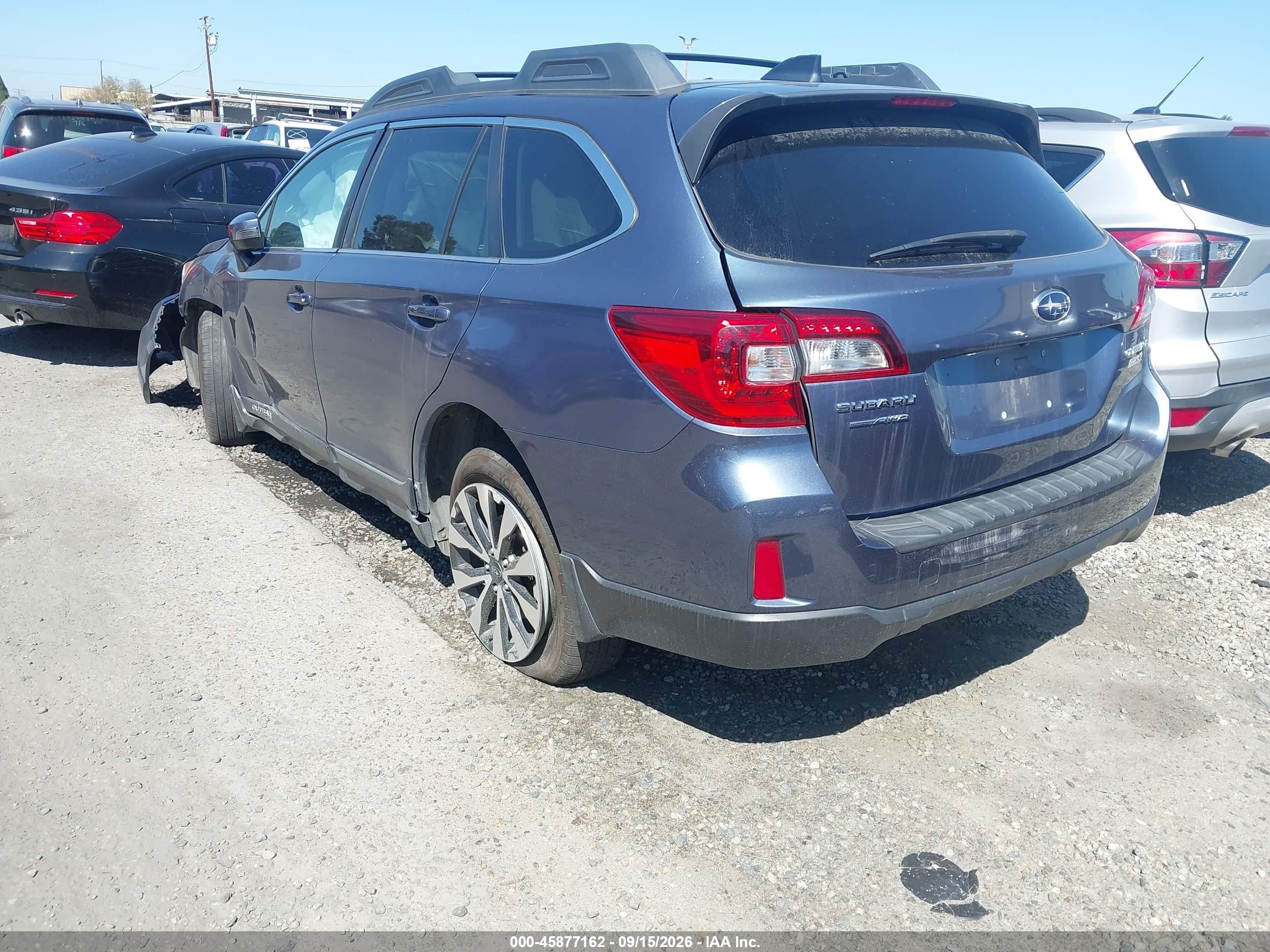 2016 Subaru Outback VIN 4S4BSANC7G3306791 IAAI salvage auction — Front End, Salvage Certificate (California), sold $600 on 2026-09-13 (photo 3)