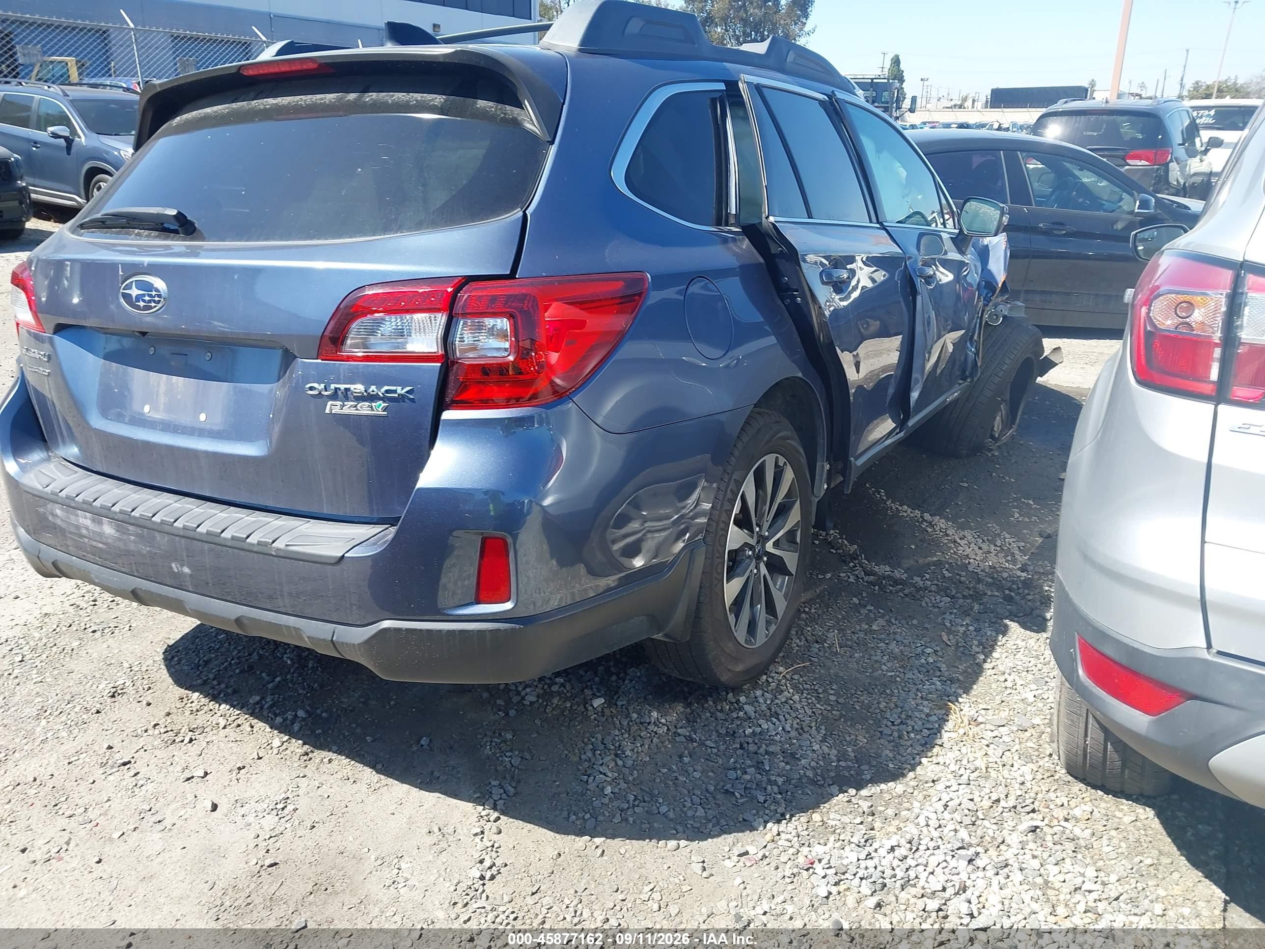 2016 Subaru Outback VIN 4S4BSANC7G3306791 IAAI salvage auction — Front End, Salvage Certificate (California), sold $600 on 2026-09-13 (photo 4)