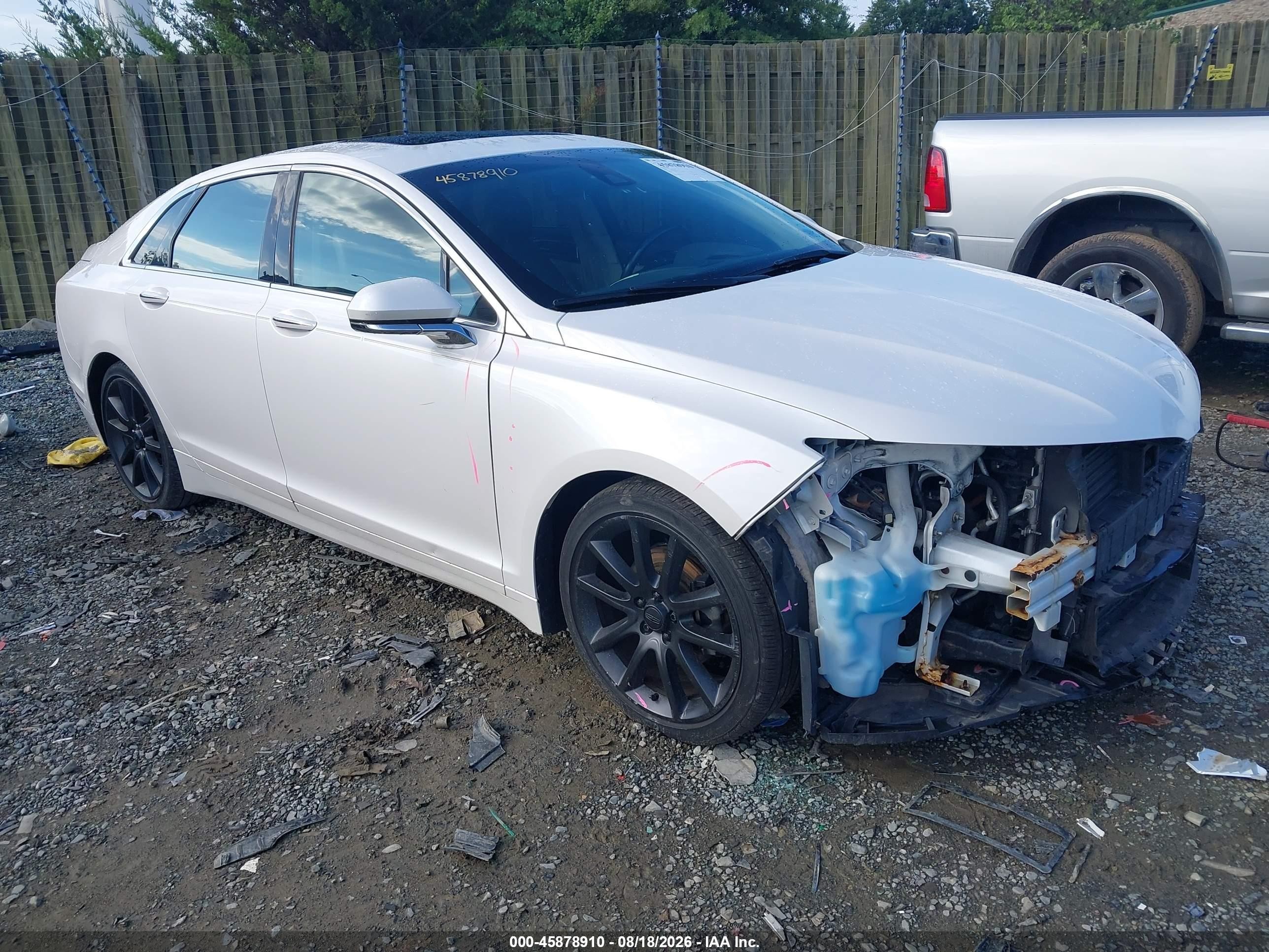 2016 Lincoln MKZ VIN 3LN6L2LU4GR627219 IAAI salvage auction — Front End, Salvage (Arizona), sold $1,250 on 2026-09-13 (photo 1)