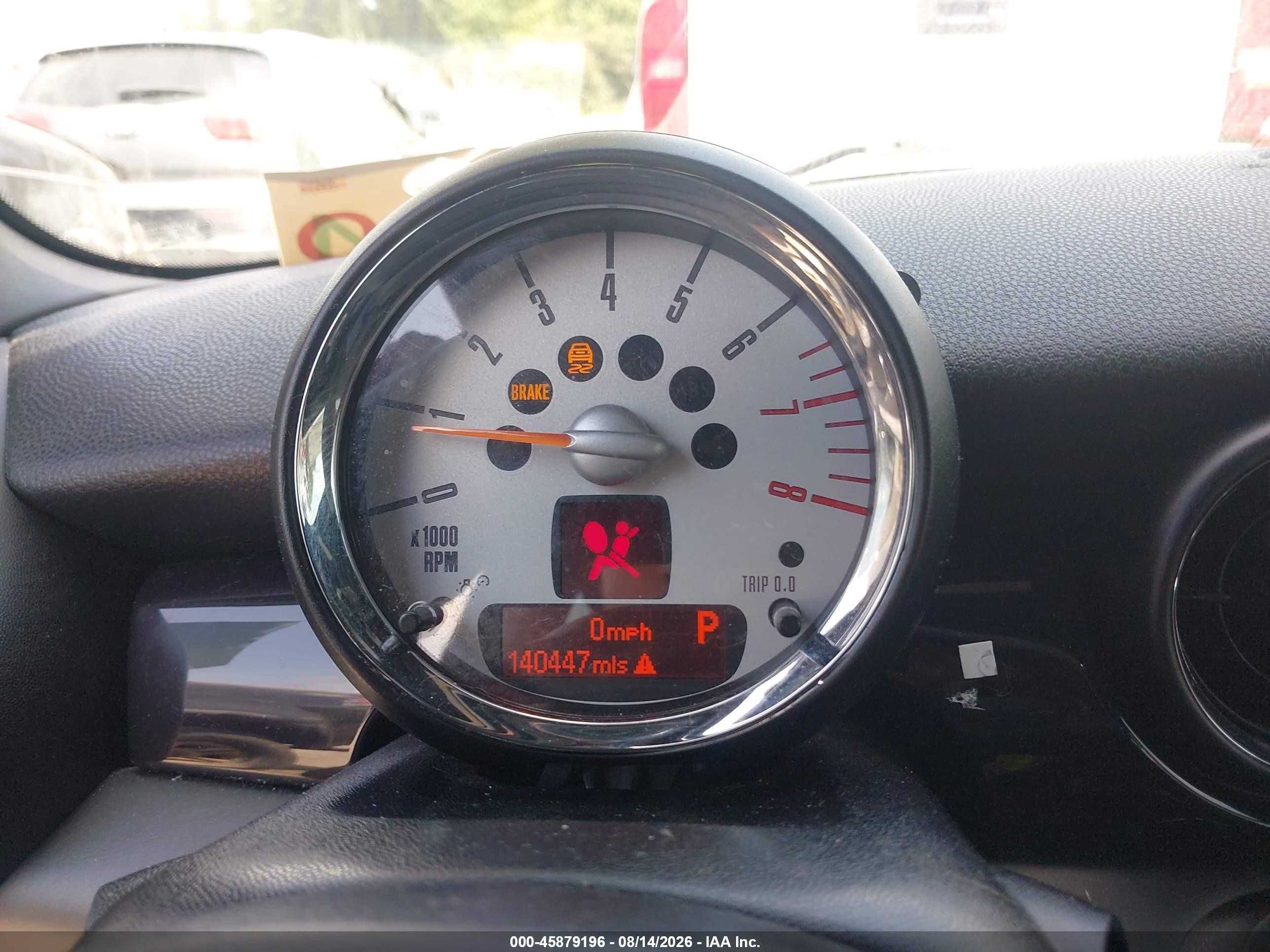 2012 Mini Cooper VIN WMWSV3C51CT387628 IAAI salvage auction — Front End, Salvage (Georgia), sold $700 on 2026-09-12 (photo 7)
