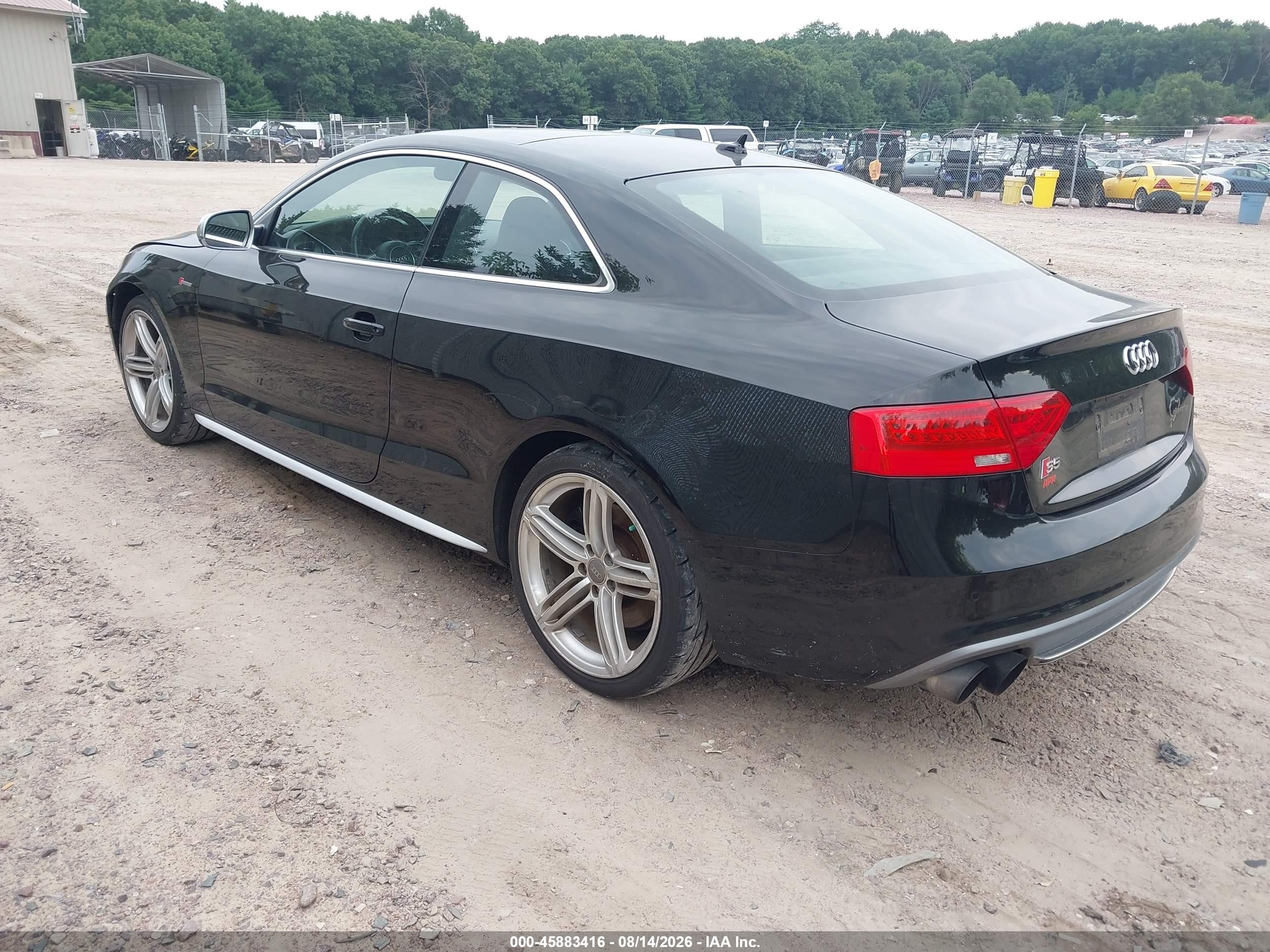 2013 Audi S5 VIN WAUCGAFR0DA031699 IAAI salvage auction — Front End, Clear (Wisconsin), sold $3,200 on 2026-09-09 (photo 3)