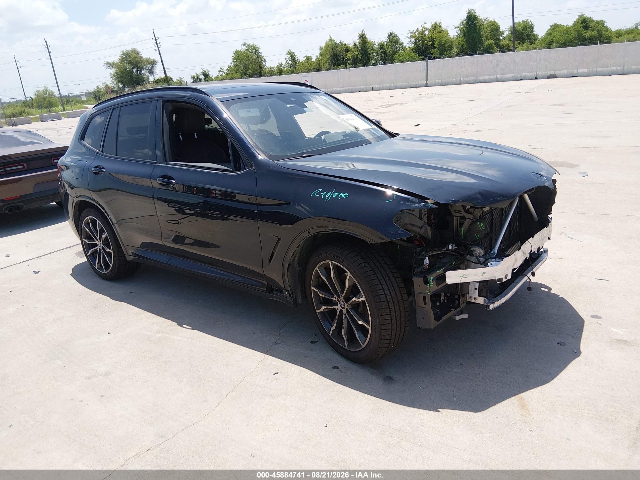 2022 BMW X3 VIN 5UX43DP03N9K73800 — IAAI salvage auction photo