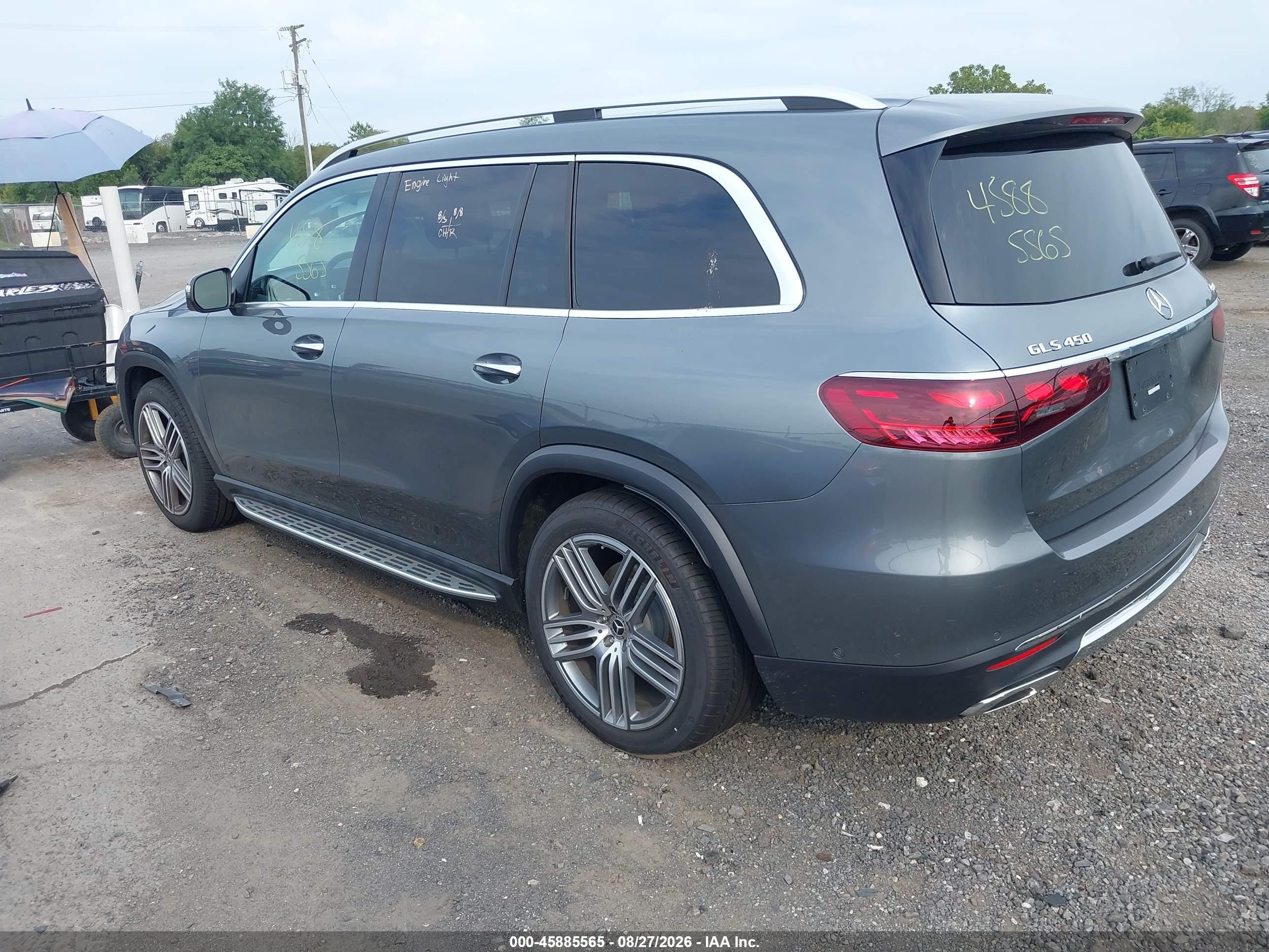 2026 Mercedes-Benz GLS-Class VIN 4JGFF5KEXTB699513 IAAI salvage auction — Storm Damage, Clear (Illinois), sold $41,500 on 2026-09-04 (photo 3)