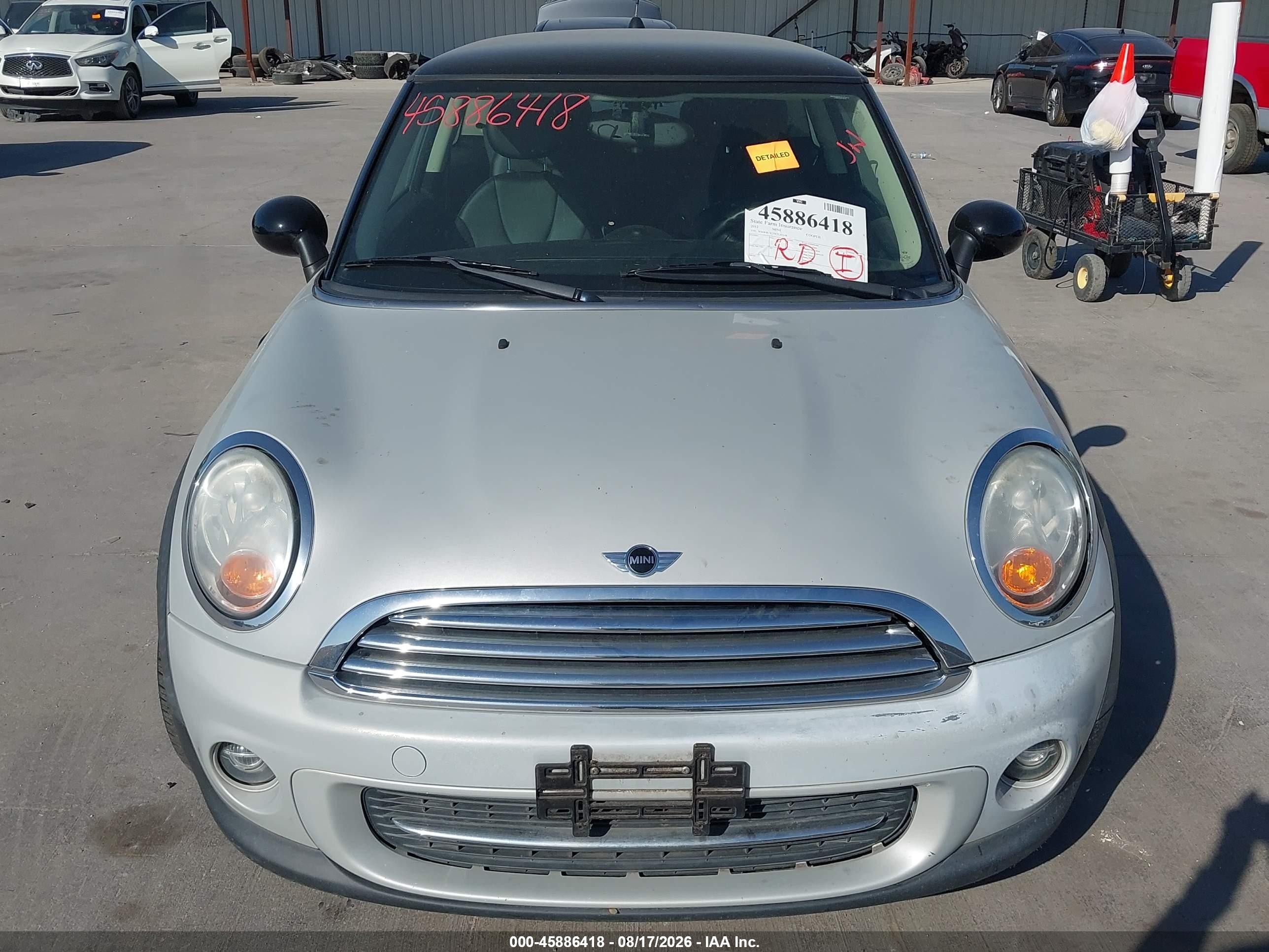 2012 Mini Cooper VIN WMWSU3C55CT262148 IAAI salvage auction — Water/Flood, Salvage (Texas), sold $350 on 2026-09-19 (photo 6)