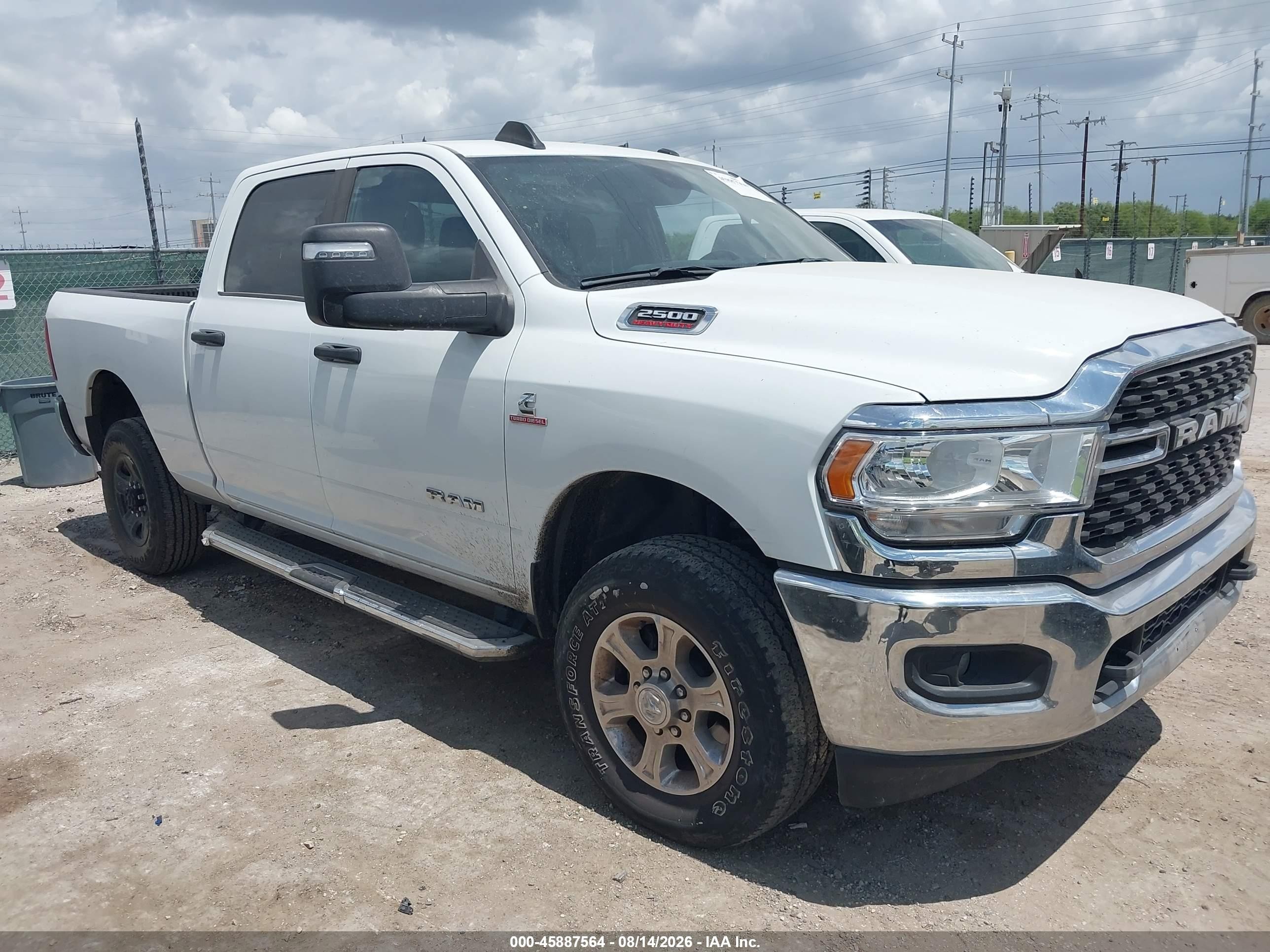 2024 Ram 2500 VIN 3C6UR5DL9RG340482 IAAI salvage auction — Rear End, Enterprise Vehicles Clear Only (Texas), sold $29,250 on 2026-08-20 (photo 1)