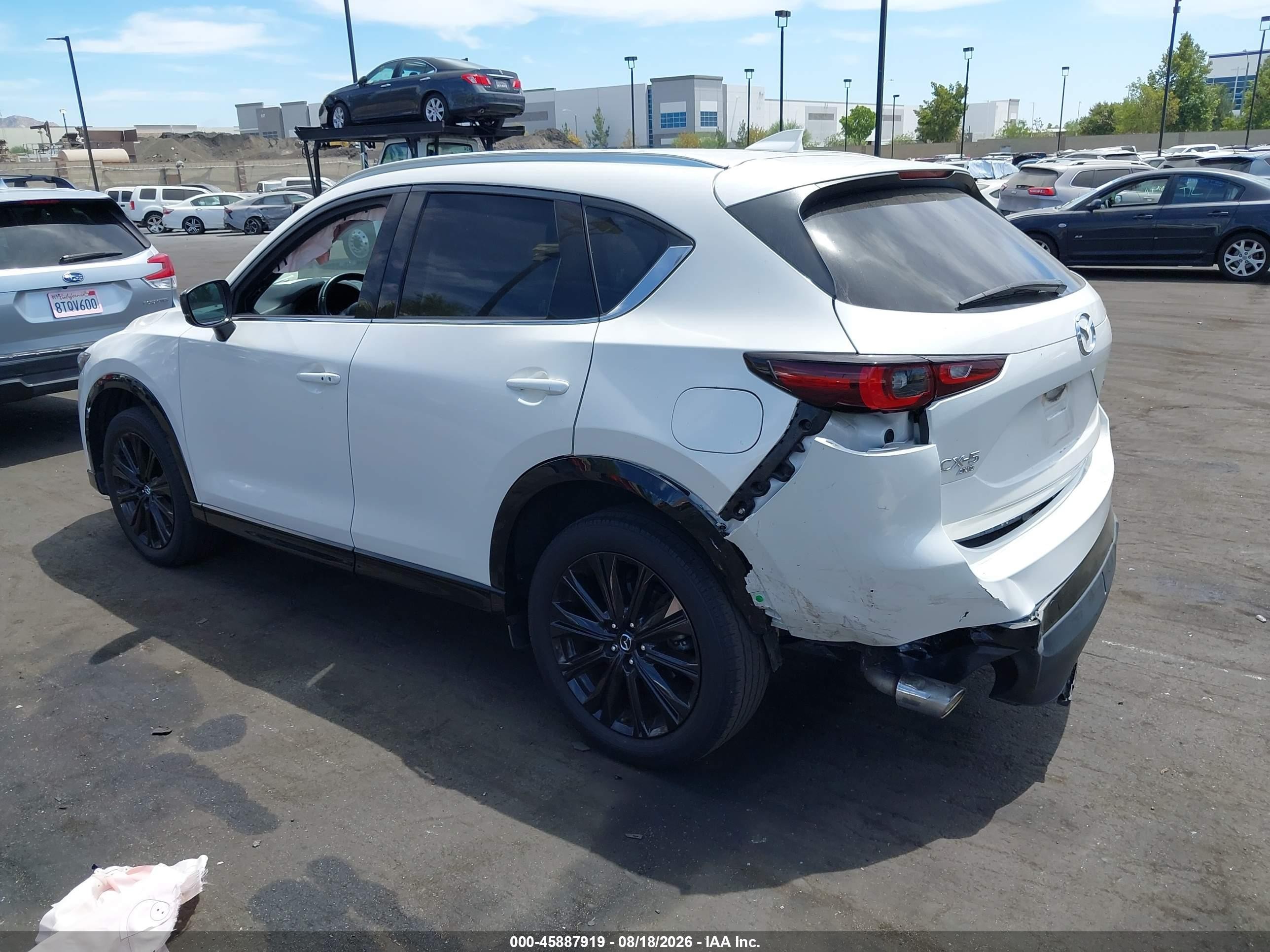 2023 Mazda Cx-5 VIN JM3KFBAY6P0124301 IAAI salvage auction — Rear End, Salvage Certificate (California), sold $7,900 on 2026-09-13 (photo 3)