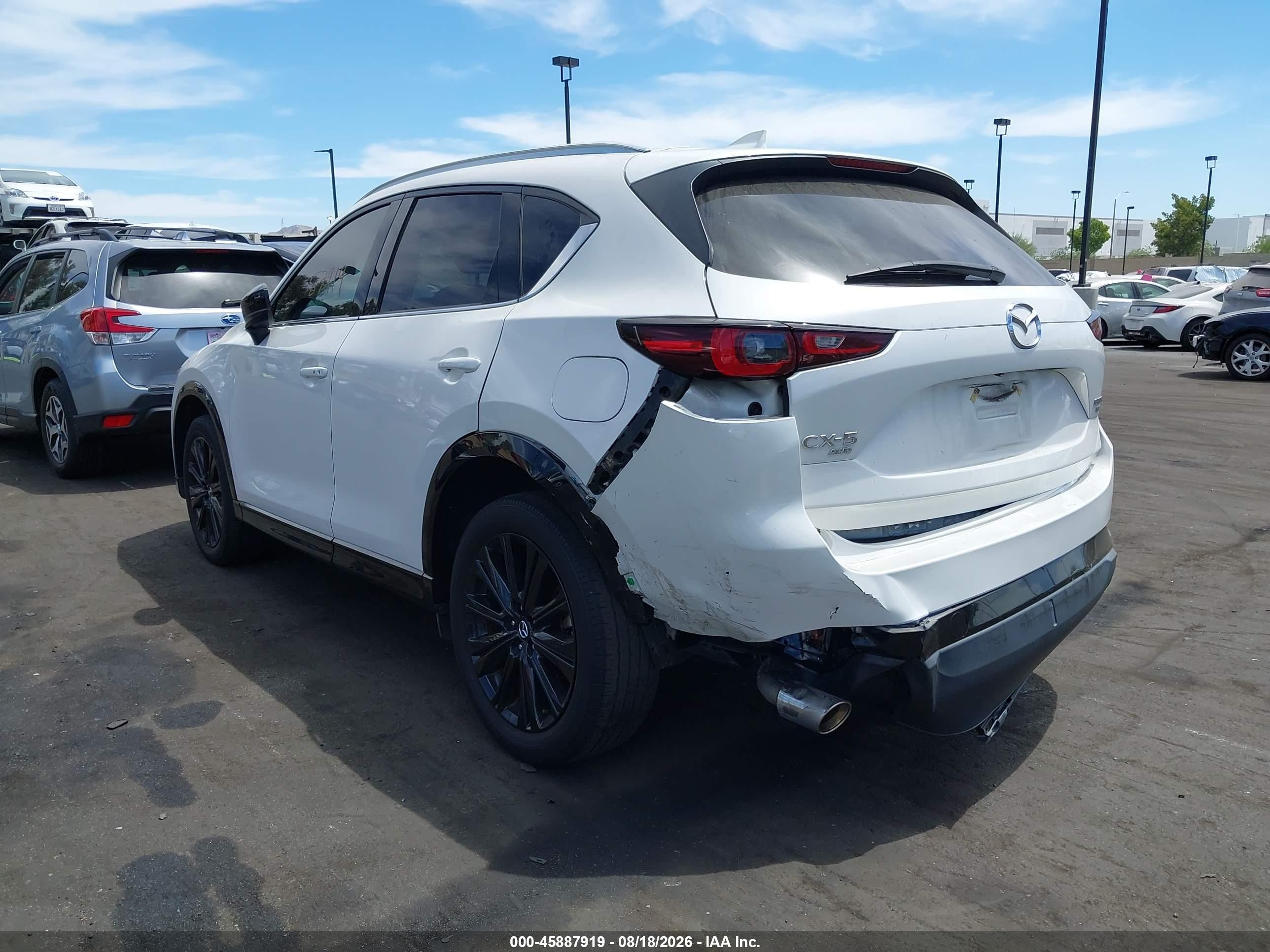 2023 Mazda Cx-5 VIN JM3KFBAY6P0124301 IAAI salvage auction — Rear End, Salvage Certificate (California), sold $7,900 on 2026-09-13 (photo 6)