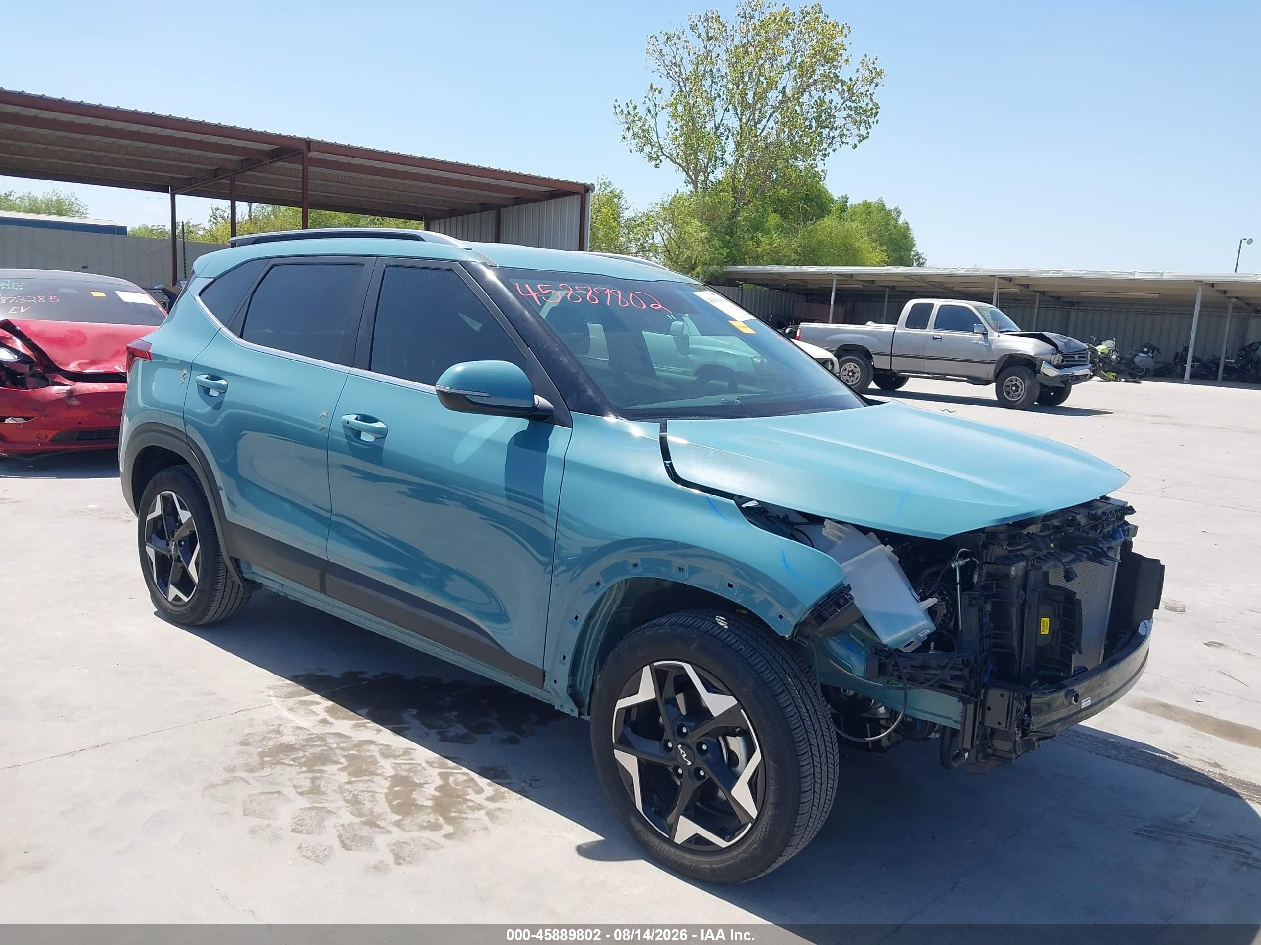 2025 Kia Seltos VIN KNDER2AA0S7771616 IAAI salvage auction — Front End, Original (Texas), sold $7,100 on 2026-09-19 (photo 1)