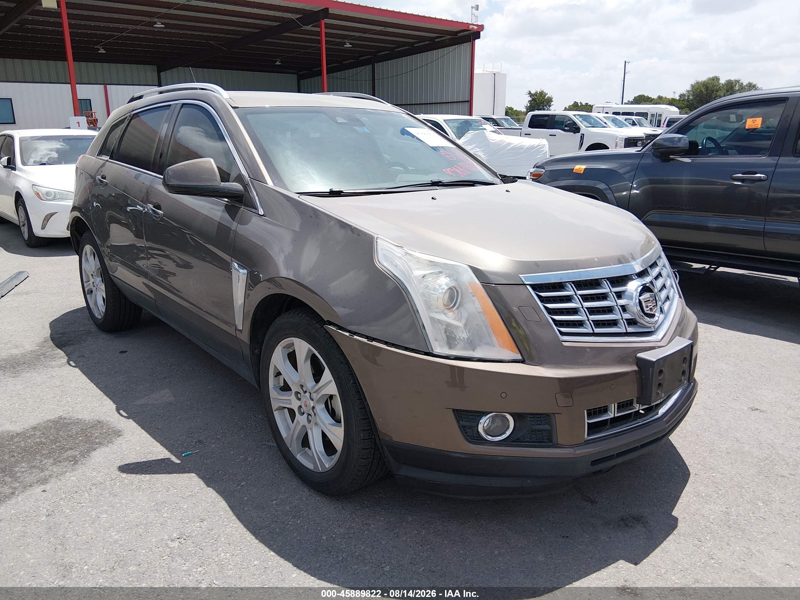 2014 Cadillac SRX VIN 3GYFNDE3XES593091 IAAI salvage auction — Unknown, Original (Texas), sold $1,900 on 2026-09-19 (photo 1)