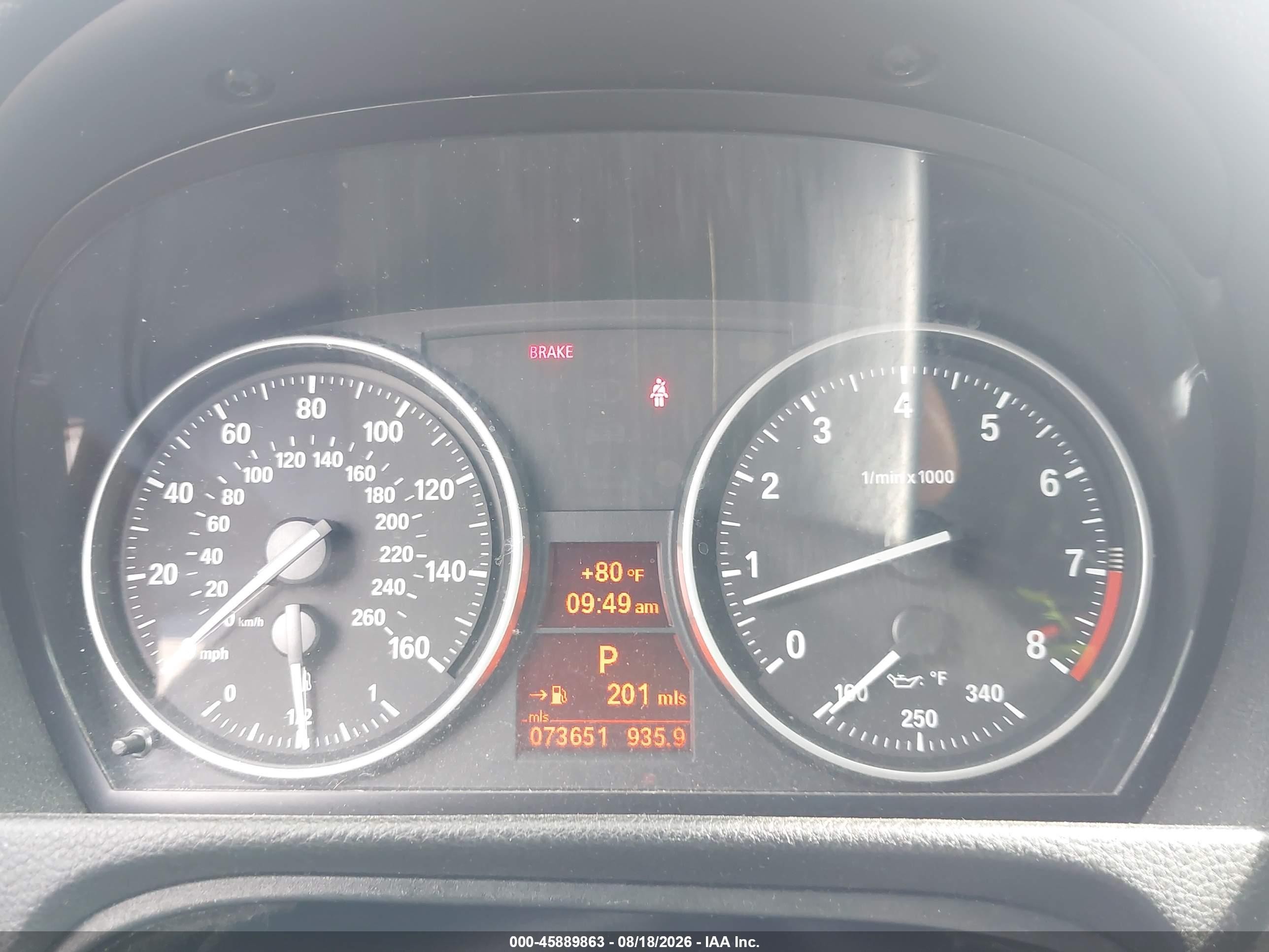 2013 BMW 3 series VIN WBADW3C59DJ526195 IAAI salvage auction — Unknown, Salvage (Pennsylvania), sold $1,750 on 2026-08-30 (photo 7)