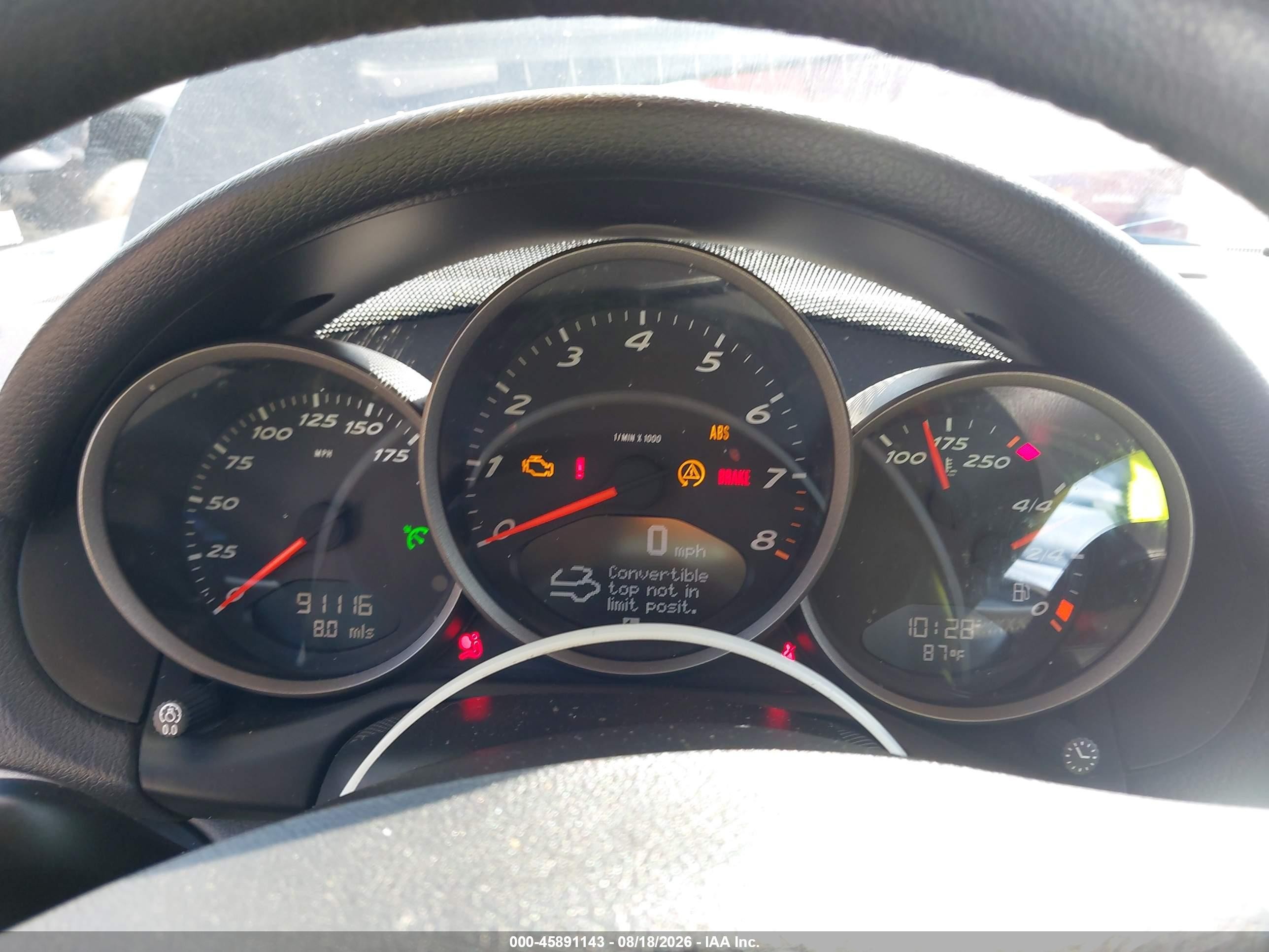 2005 Porsche Boxster VIN WP0CA29815U711351 IAAI salvage auction — Unknown, Salvage (California), sold $1,150 on 2026-09-13 (photo 7)