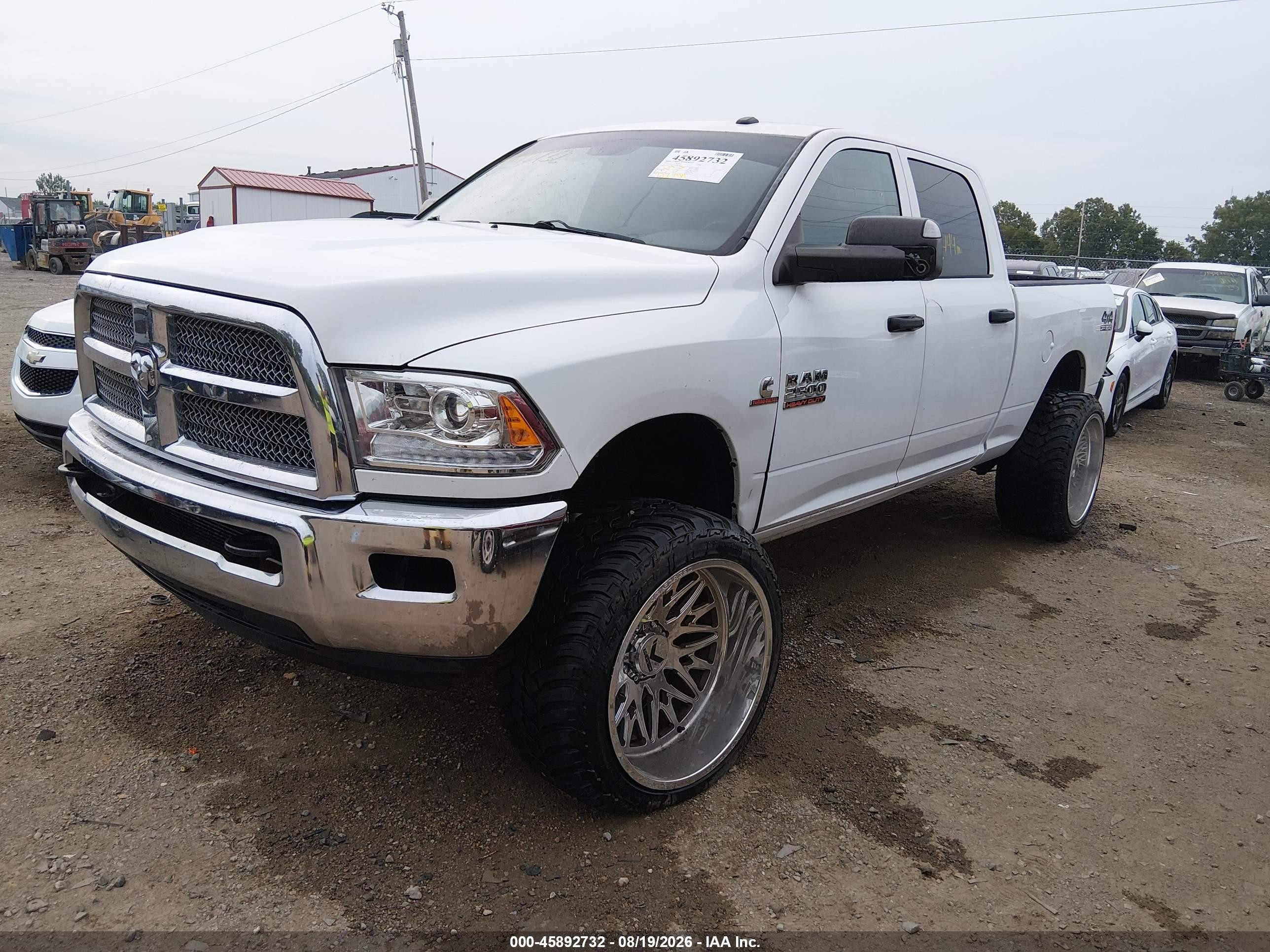 2015 Ram 2500 VIN 3C6UR5CL1FG685387 IAAI salvage auction — Front End, Clear (Indiana), sold $9,600 on 2026-10-07 (photo 2)