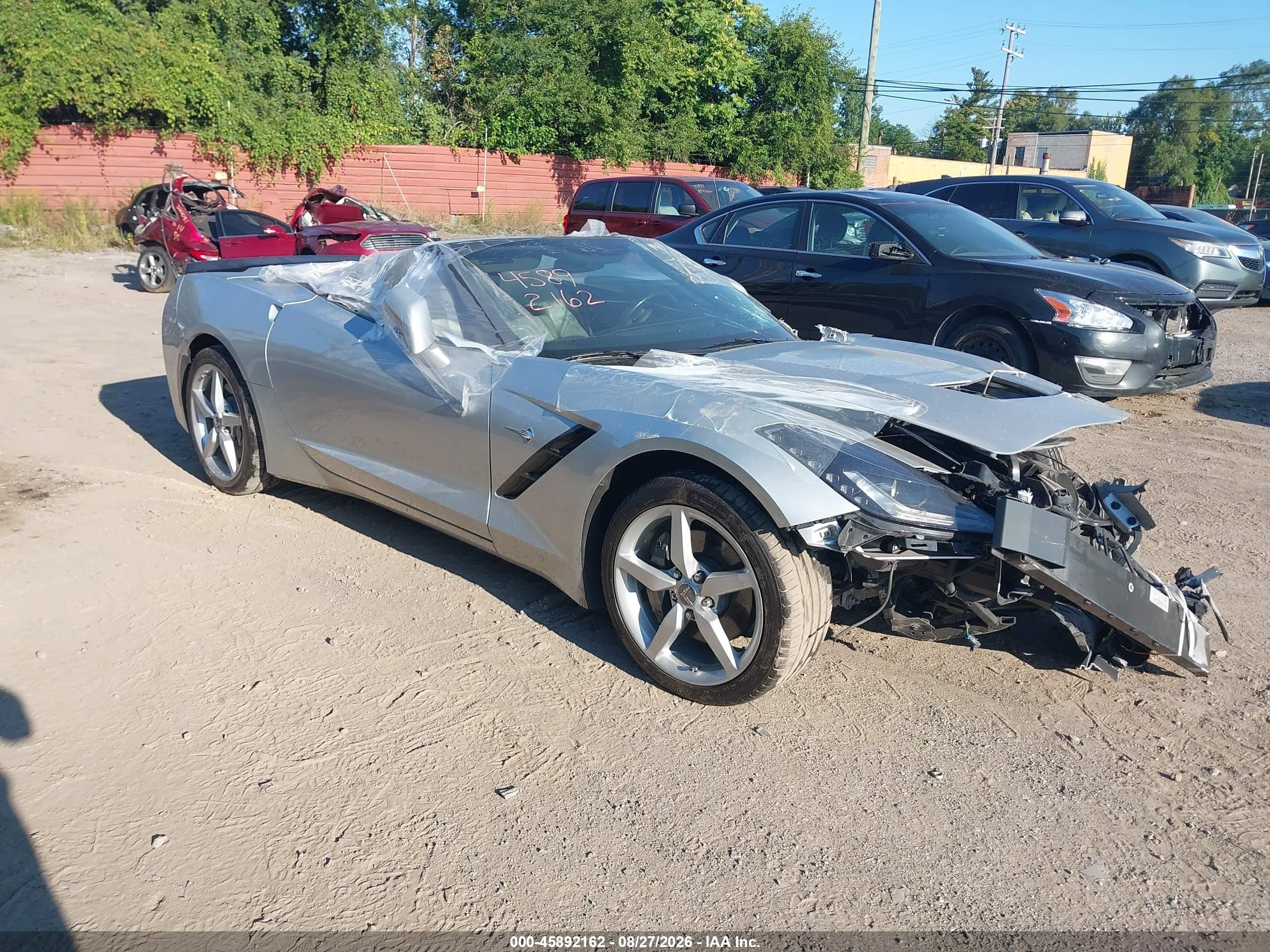 2014 Chevrolet Corvette Stingray VIN 1G1YD3D71E5123535 — IAAI salvage auction photo