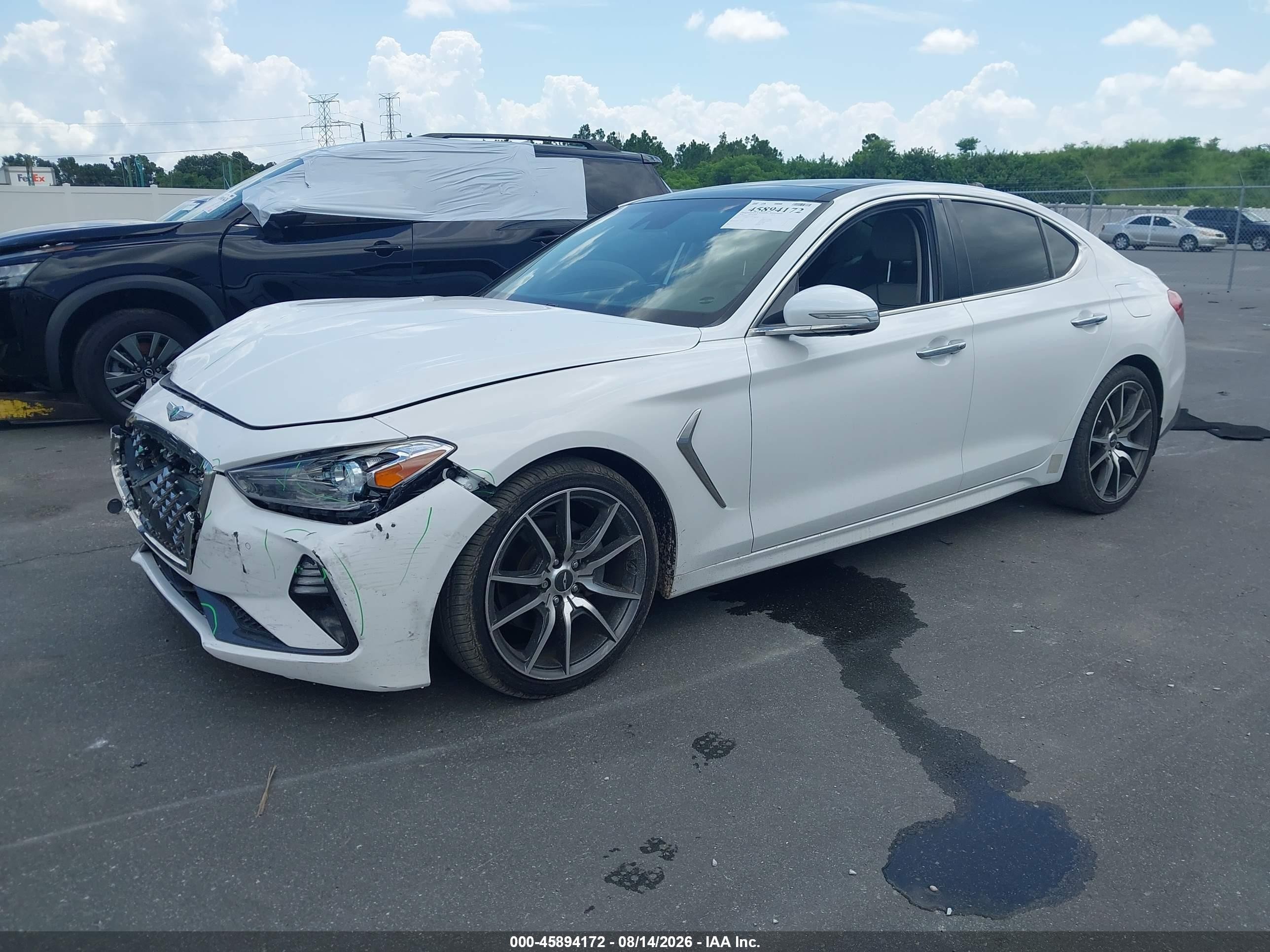2020 Genesis G70 VIN KMTG44LA5LU050793 IAAI salvage auction — Front End, Rebuildable (Florida), sold $6,200 on 2026-09-08 (photo 2)
