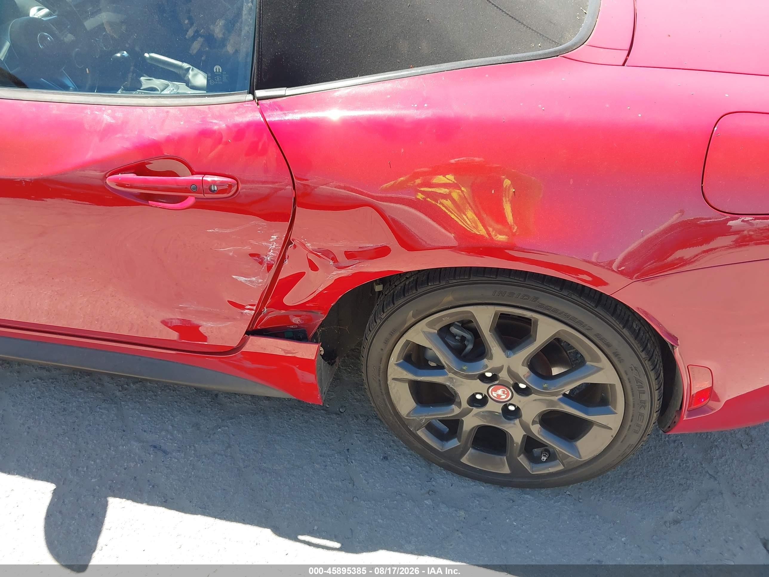 2018 Fiat 124 Spider VIN JC1NFAEK6J0137558 IAAI salvage auction — Side, Salvage (California), sold $5,900 on 2026-09-12 (photo 6)