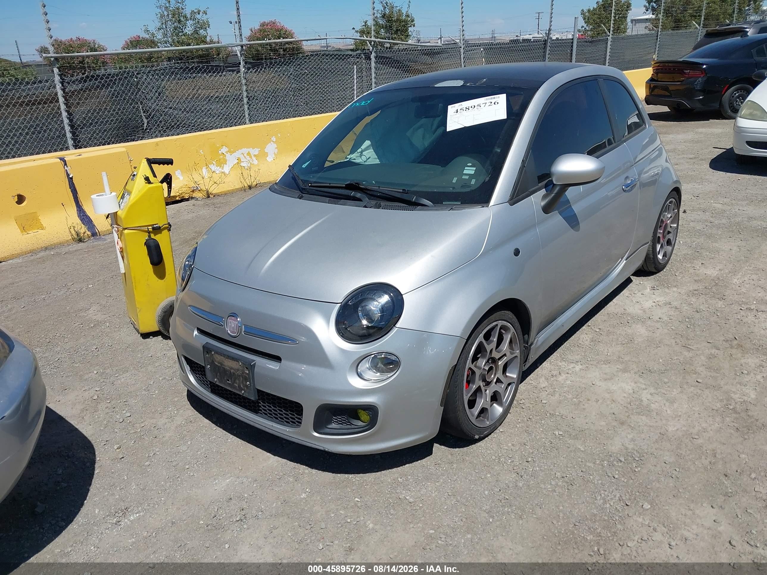 2012 Fiat 500 VIN 3C3CFFBR6CT125672 IAAI salvage auction — Normal Wear, Salvage Title - Dealer (California), sold $325 on 2026-09-03 (photo 2)