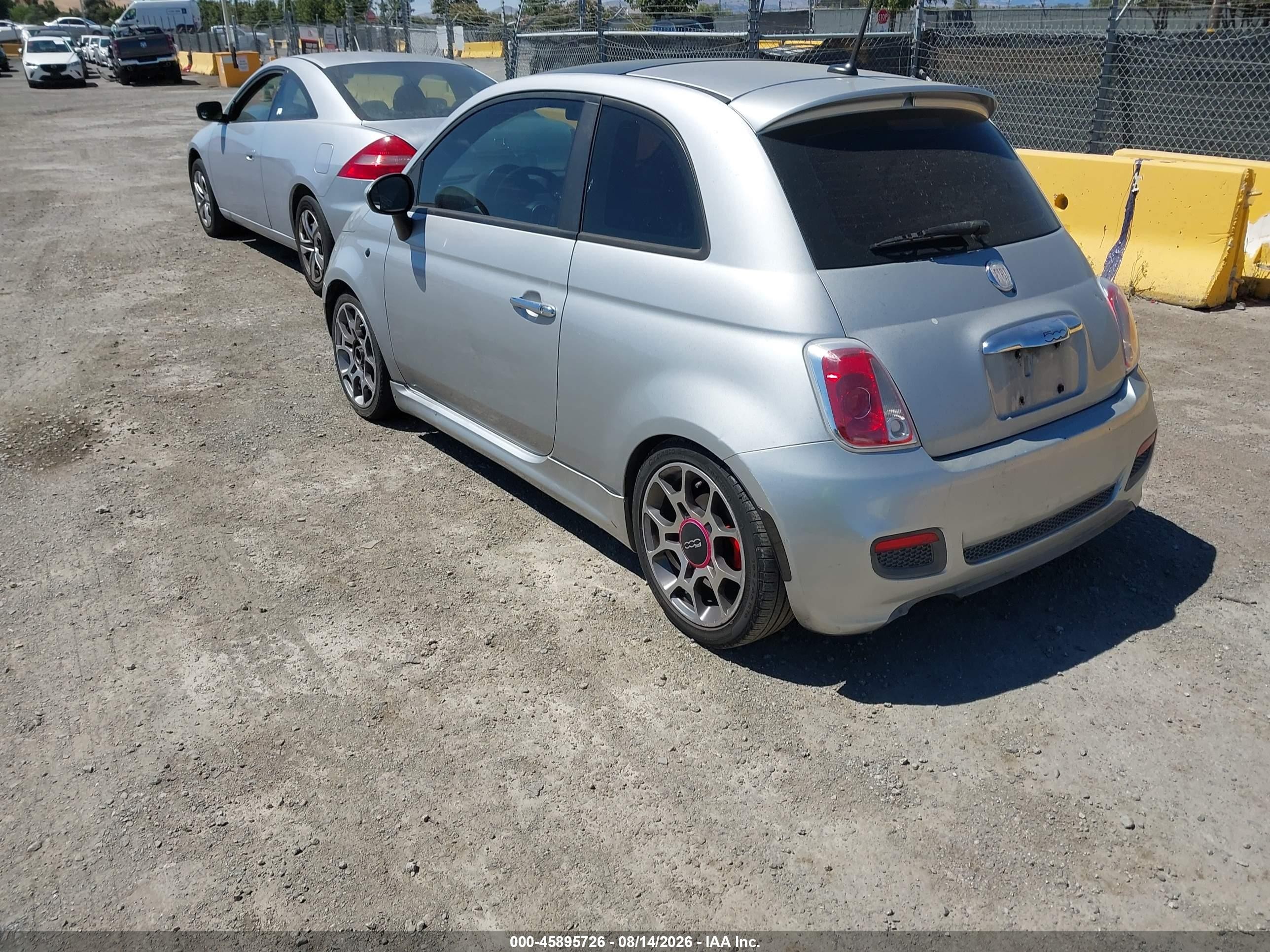 2012 Fiat 500 VIN 3C3CFFBR6CT125672 IAAI salvage auction — Normal Wear, Salvage Title - Dealer (California), sold $325 on 2026-09-03 (photo 3)