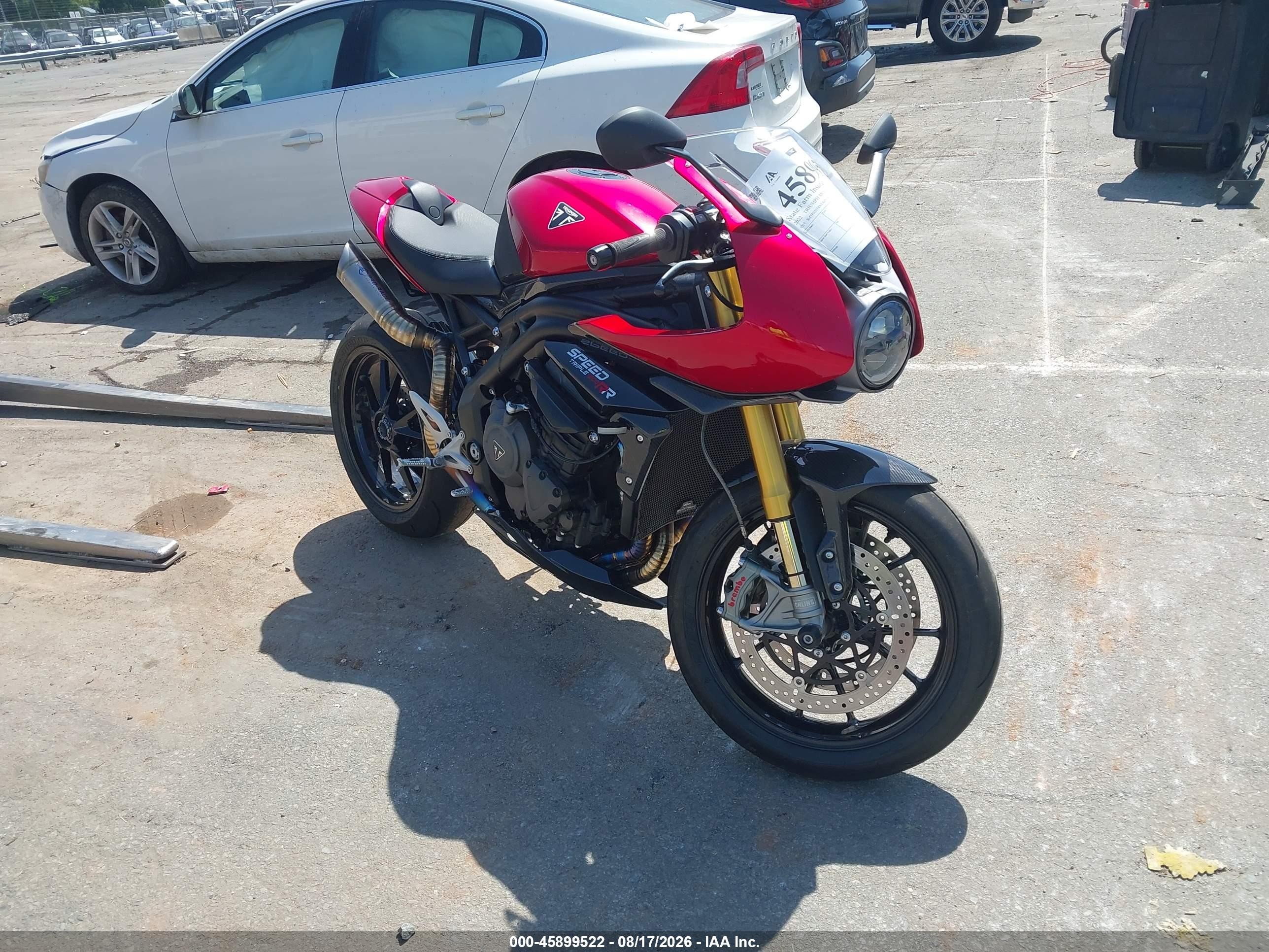 2022 Triumph Motorcycle Speed Triple VIN SMTP02ST8NTAZ5130 IAAI salvage auction — Side, Salvage (North Carolina), sold $6,250 on 2026-09-14 (photo 1)