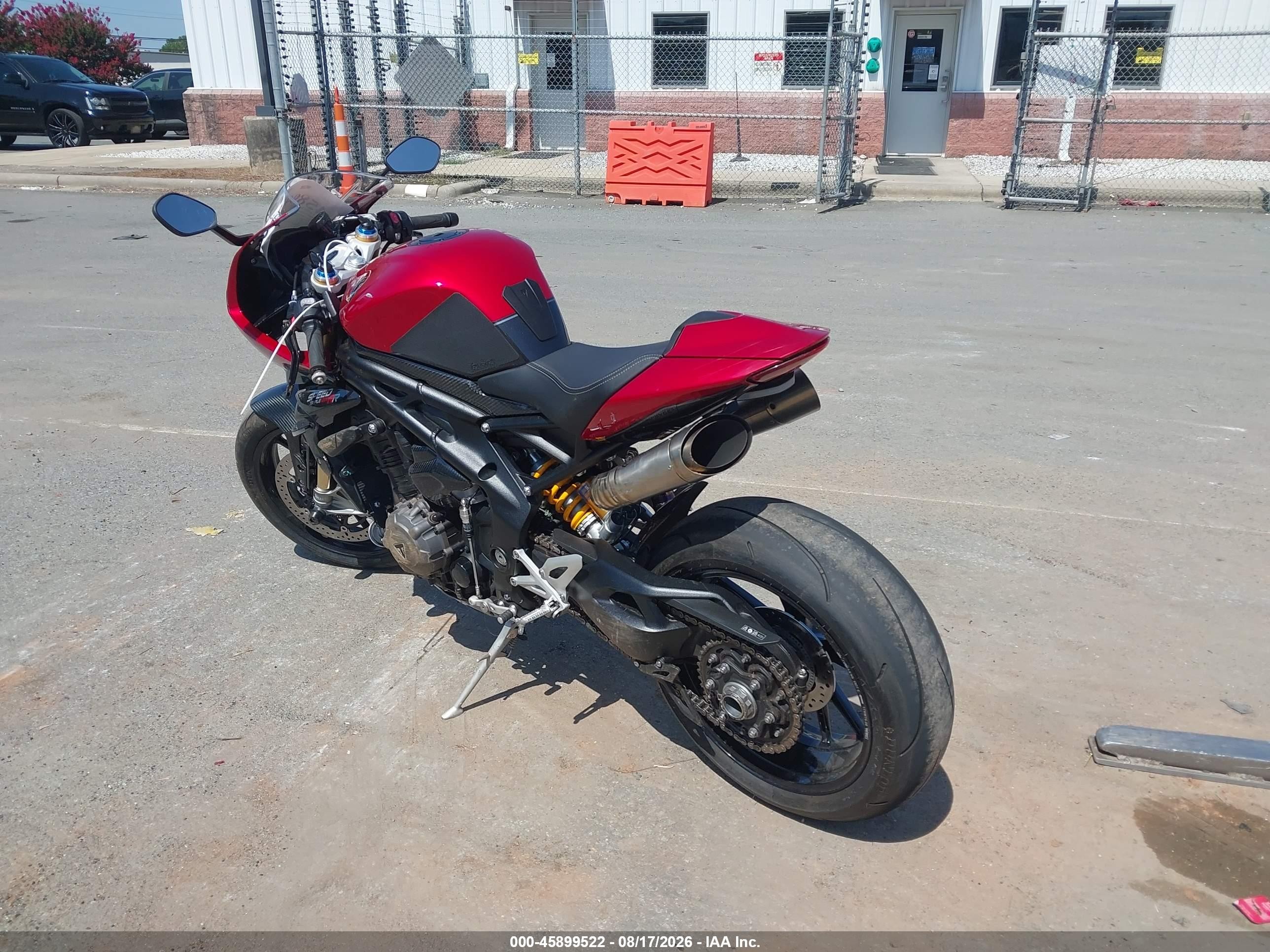 2022 Triumph Motorcycle Speed Triple VIN SMTP02ST8NTAZ5130 IAAI salvage auction — Side, Salvage (North Carolina), sold $6,250 on 2026-09-14 (photo 3)