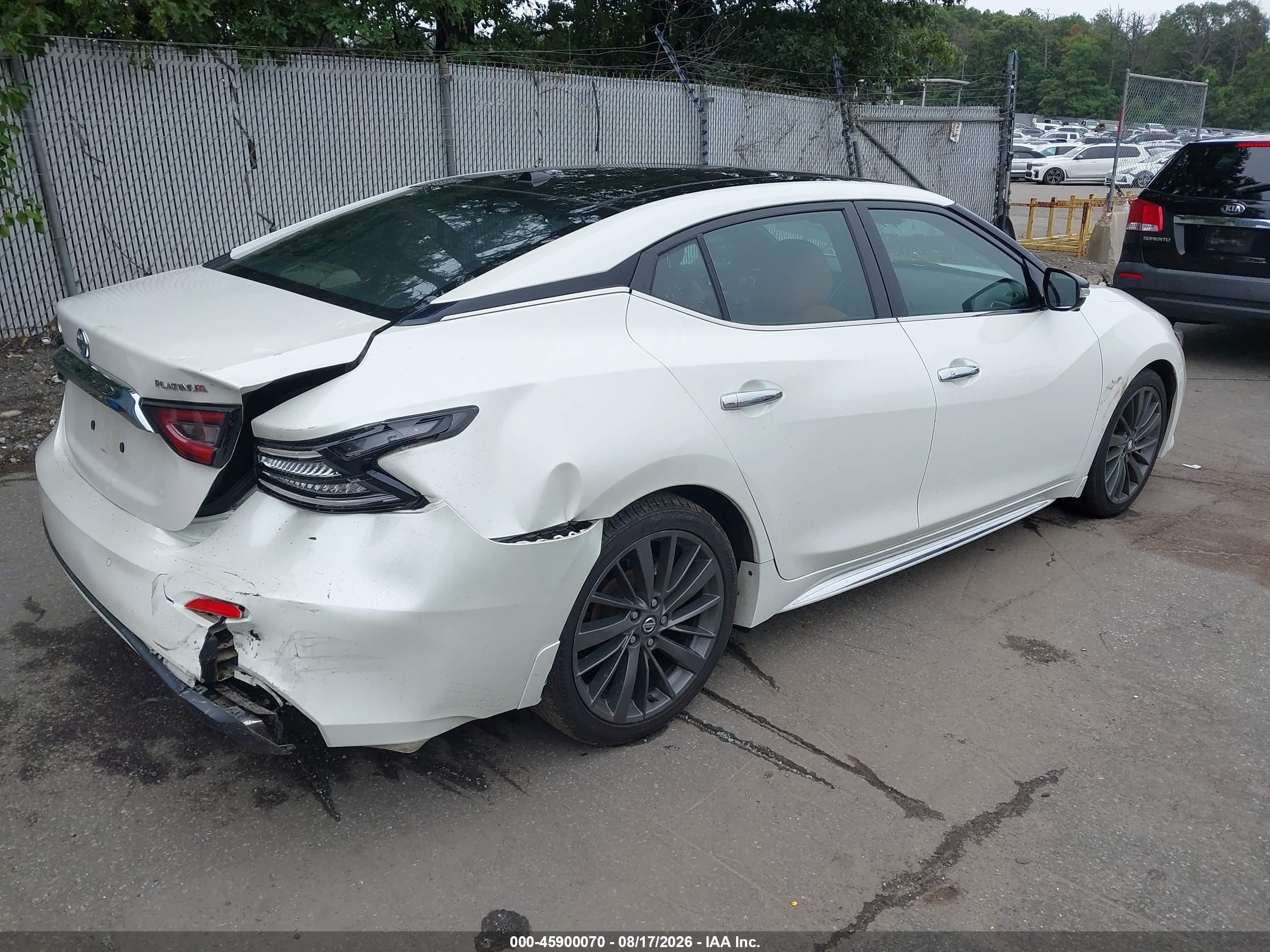 2020 Nissan Maxima VIN 1N4AA6FV2LC373265 IAAI salvage auction — Rear End, Mv-907A (New York), sold $7,800 on 2026-09-19 (photo 4)