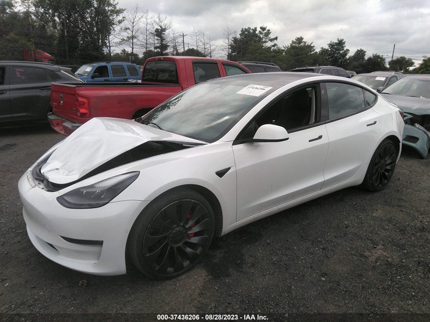 2021 Tesla Model 3 VIN 5YJ3E1EC9MF094829 IAAI salvage auction — FRONT END, Salvage Title, sold $7,900 on 2026-07-22 (photo 2)