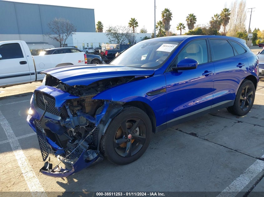 2020 Jaguar F-Pace VIN SADCJ2FX8LA633102 COPART salvage auction — Front End, Salvage, sold $5,200 on 2025-08-28 (photo 2)
