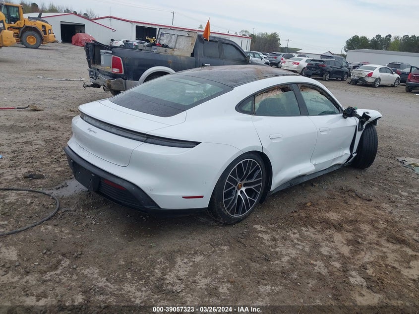 2024 Porsche Taycan VIN WP0AA2Y19RSA11304 COPART salvage auction — Rollover, Salvage (North Carolina), sold $5,525 on 2024-07-03 (photo 4)
