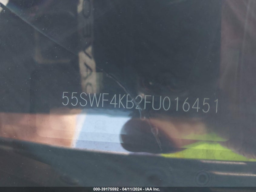 2015 MERCEDES-BENZ C 300 VIN 55SWF4KB2FU016451 COPART salvage auction — Left & Right Side, Original (Texas), sold $6,750 on 2024-05-30 (photo 9)