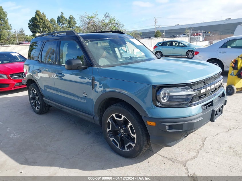 2021 FORD BRONCO SPORT VIN 3FMCR9C64MRA29073 COPART salvage auction — Front End, Clear (California), sold $14,650 on 2024-04-22 (photo 1)