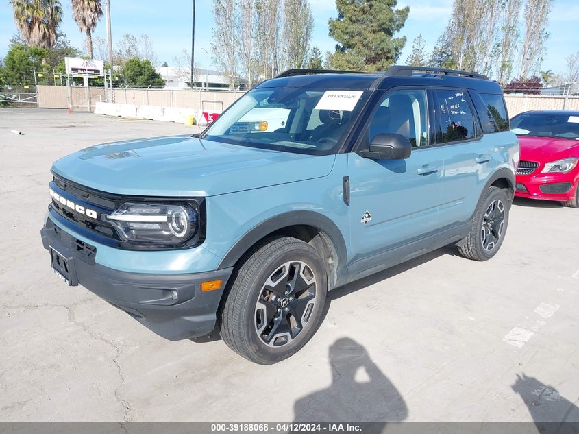 2021 FORD BRONCO SPORT VIN 3FMCR9C64MRA29073 COPART salvage auction — Front End, Clear (California), sold $14,650 on 2024-04-22 (photo 2)