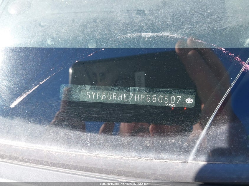 2017 Toyota Corolla VIN 5YFBURHE7HP660507 IAAI salvage auction — RIGHT SIDE, Salvage Title, sold $1,350 on 2026-07-08 (photo 9)