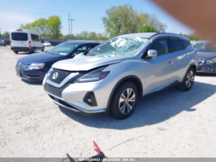 2021 Nissan Murano VIN 5N1AZ2BJ8MC129020 COPART salvage auction — Storm Damage, Salvage (Ohio), sold $5,000 on 2024-06-12 (photo 2)