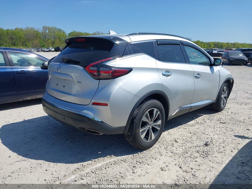 2021 Nissan Murano VIN 5N1AZ2BJ8MC129020 COPART salvage auction — Storm Damage, Salvage (Ohio), sold $5,000 on 2024-06-12 (photo 4)