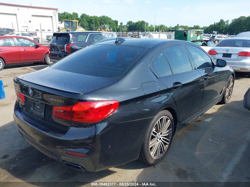 2019 BMW M550i xDrive VIN WBAJB9C57KB464465 COPART salvage auction — Front End, Salvage (North Carolina), sold $20,125 on 2024-07-15 (photo 4)