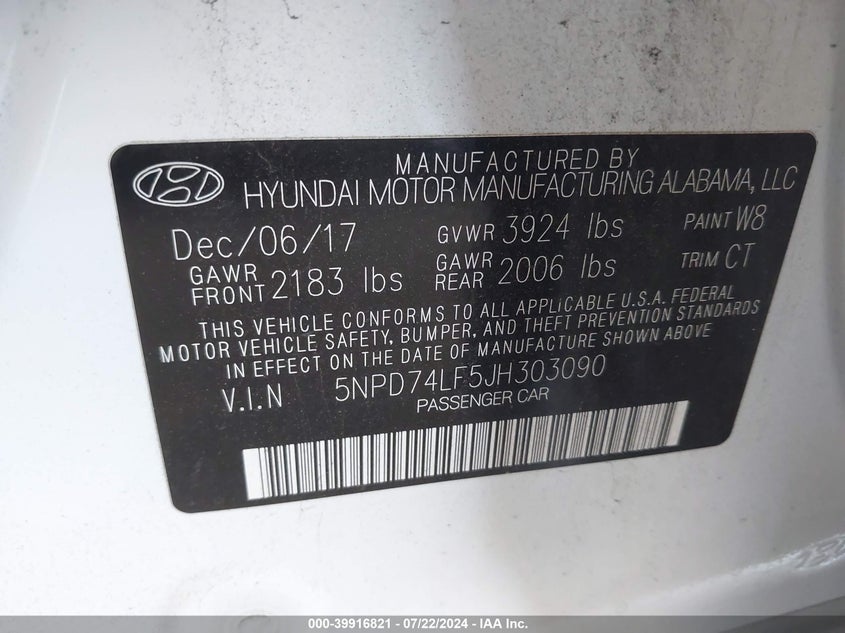 2018 Hyundai Elantra VIN 5NPD74LF5JH303090 COPART salvage auction — Right Side, Other (California), sold $3,000 on 2024-09-06 (photo 9)