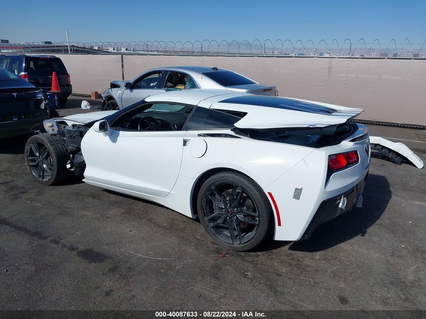 2019 Chevrolet Corvette Stingray VIN 1G1YB2D75K5100805 COPART salvage auction — Front & Rear, Salvage (Nevada), sold $18,400 on 2024-11-11 (photo 3)