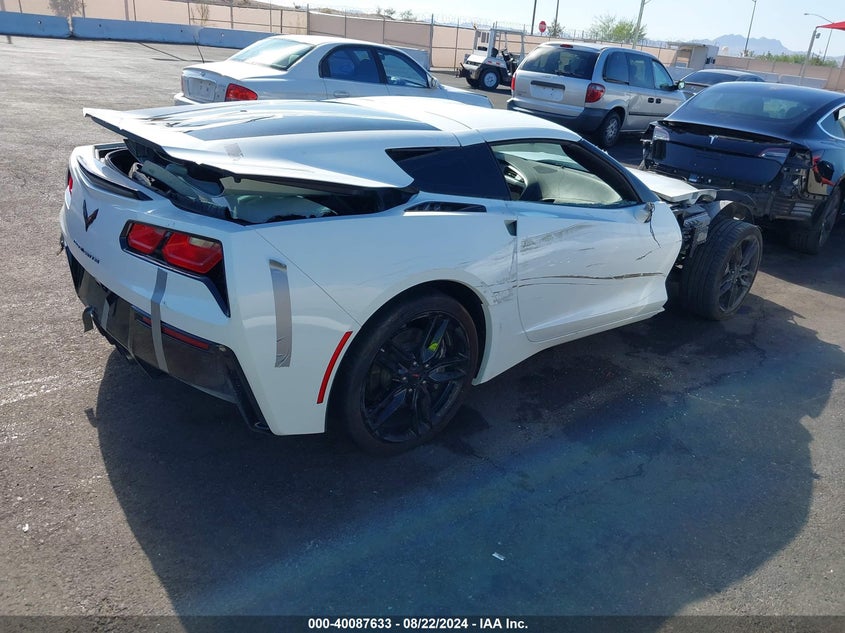 2019 Chevrolet Corvette Stingray VIN 1G1YB2D75K5100805 COPART salvage auction — Front & Rear, Salvage (Nevada), sold $18,400 on 2024-11-11 (photo 4)