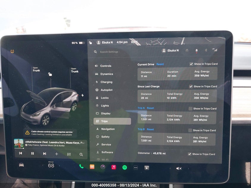 2021 Tesla Model y VIN 5YJYGDEE9MF077368 COPART salvage auction — Front End, Salvage (Georgia), sold $12,450 on 2024-10-20 (photo 7)