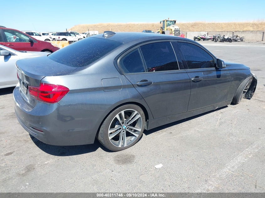 2018 BMW 330i VIN WBA8D9G54JNU67582 IAAI salvage auction — RIGHT FRONT, Salvage (California), sold $3,525 on 2026-08-12 (photo 4)